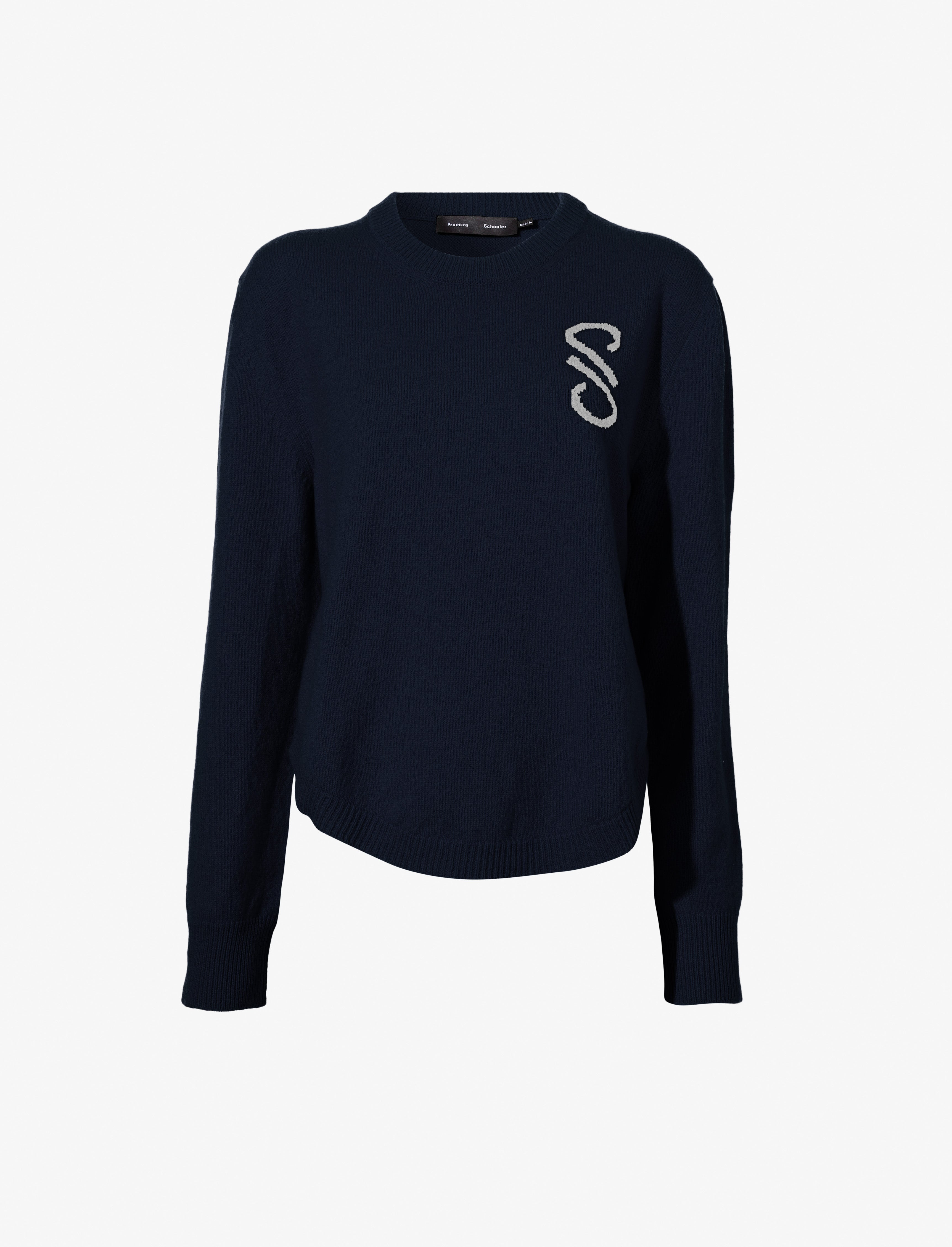 Harrison Monogram Sweater in Wool Jacquard - 1