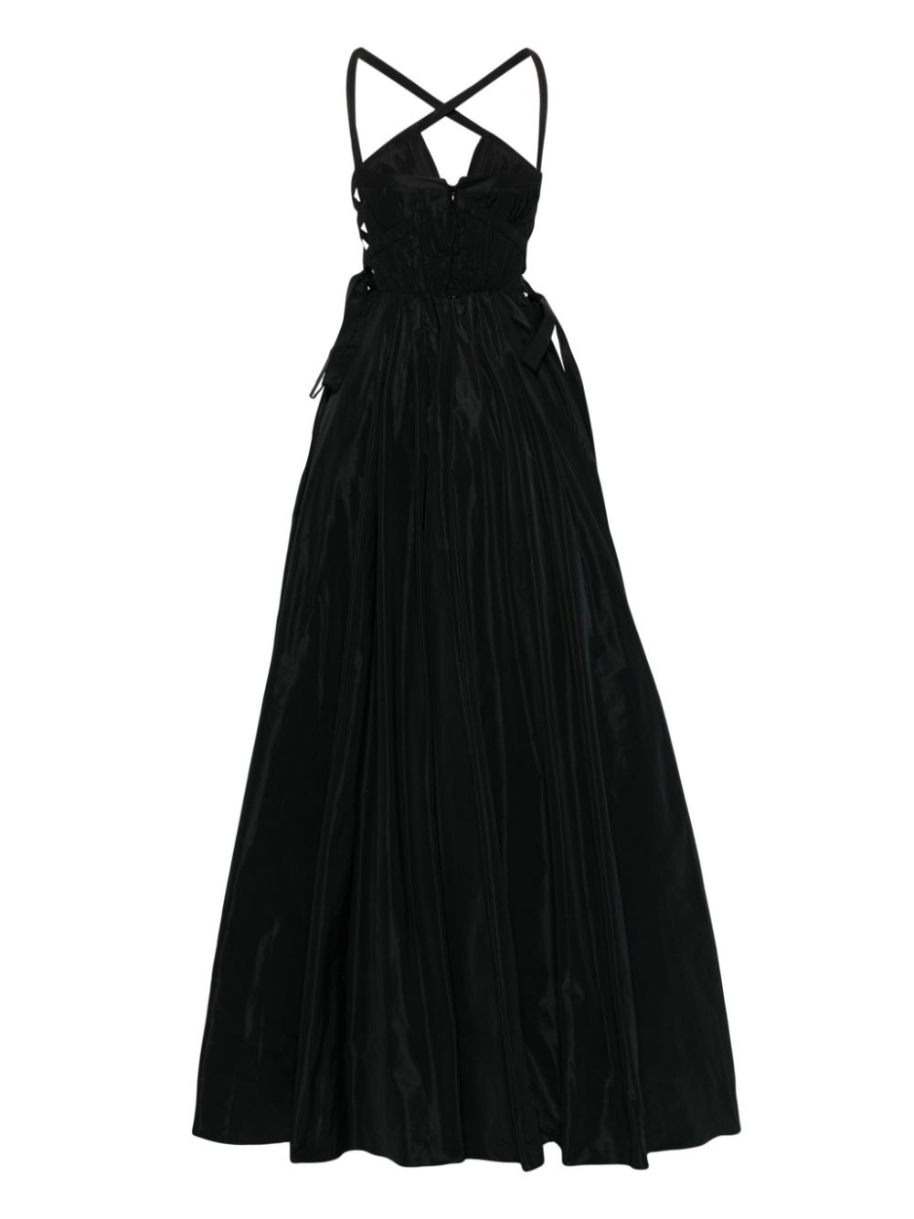 cross-strap taffeta gown - 2