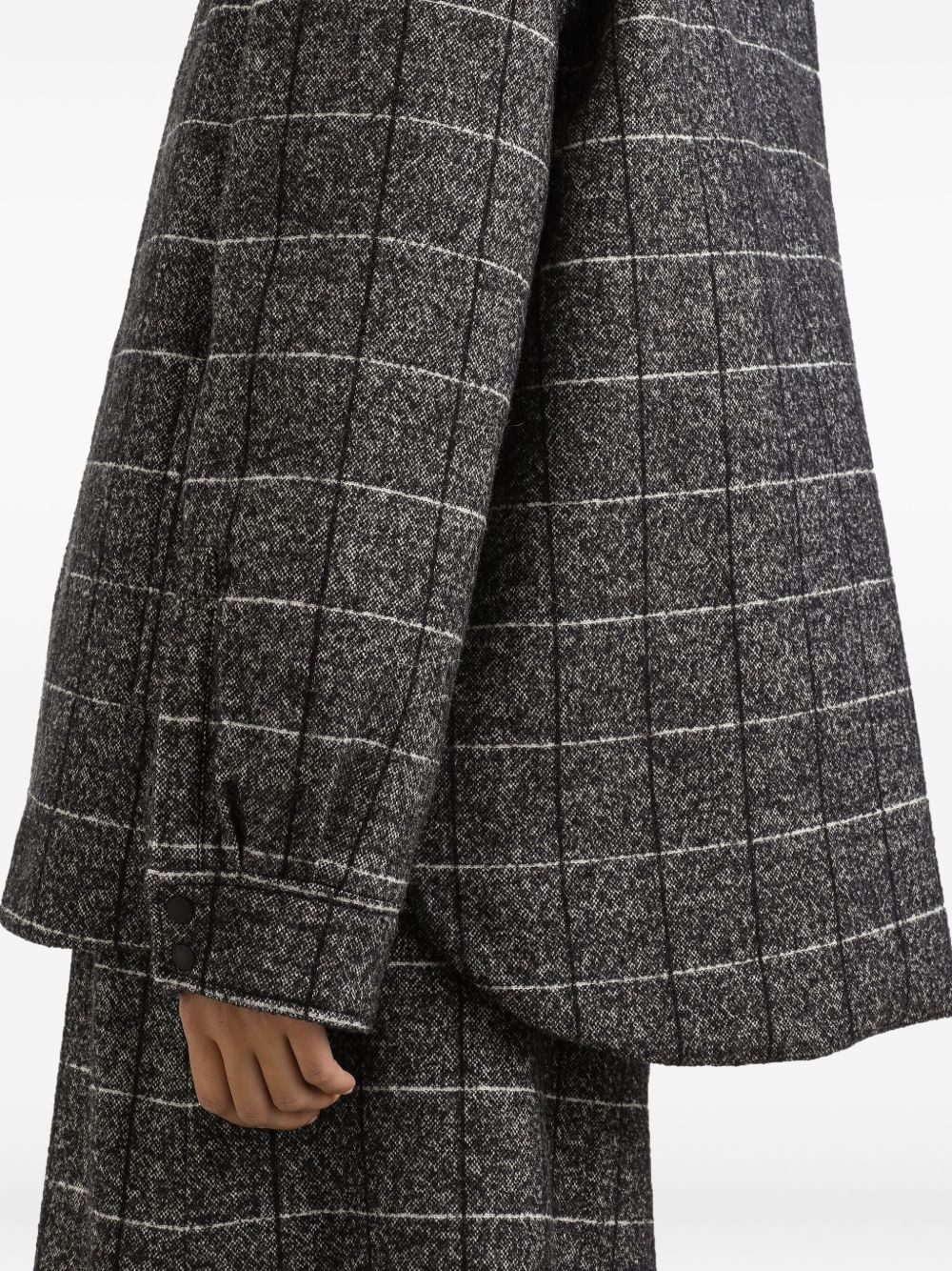 checked corduroy-collar jacket - 5