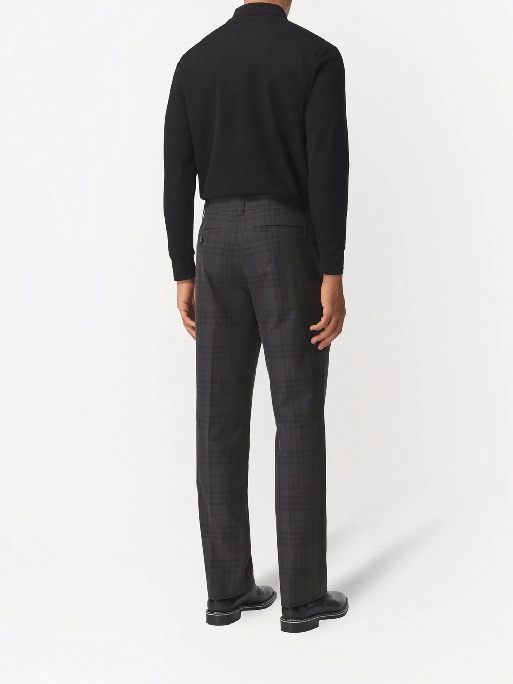 check-pattern tailored trousers - 4