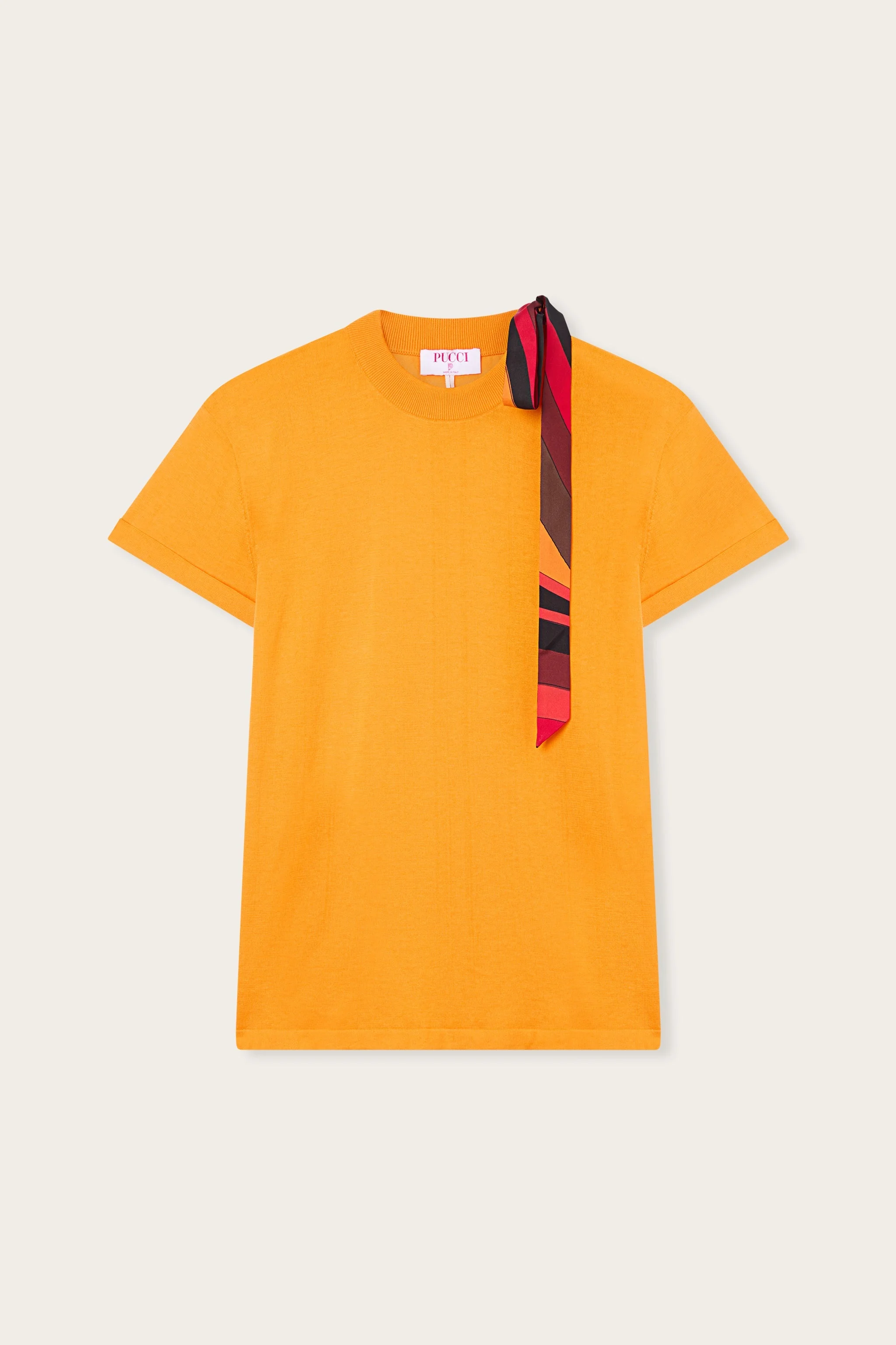 T-SHIRT WITH SILK DETAIL - 1