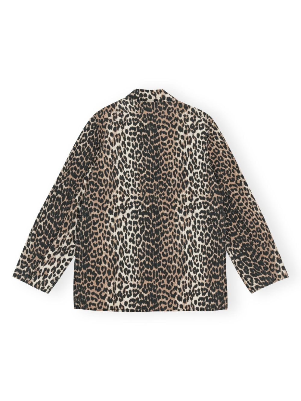 leopard-print canvas shirt jacket - 6