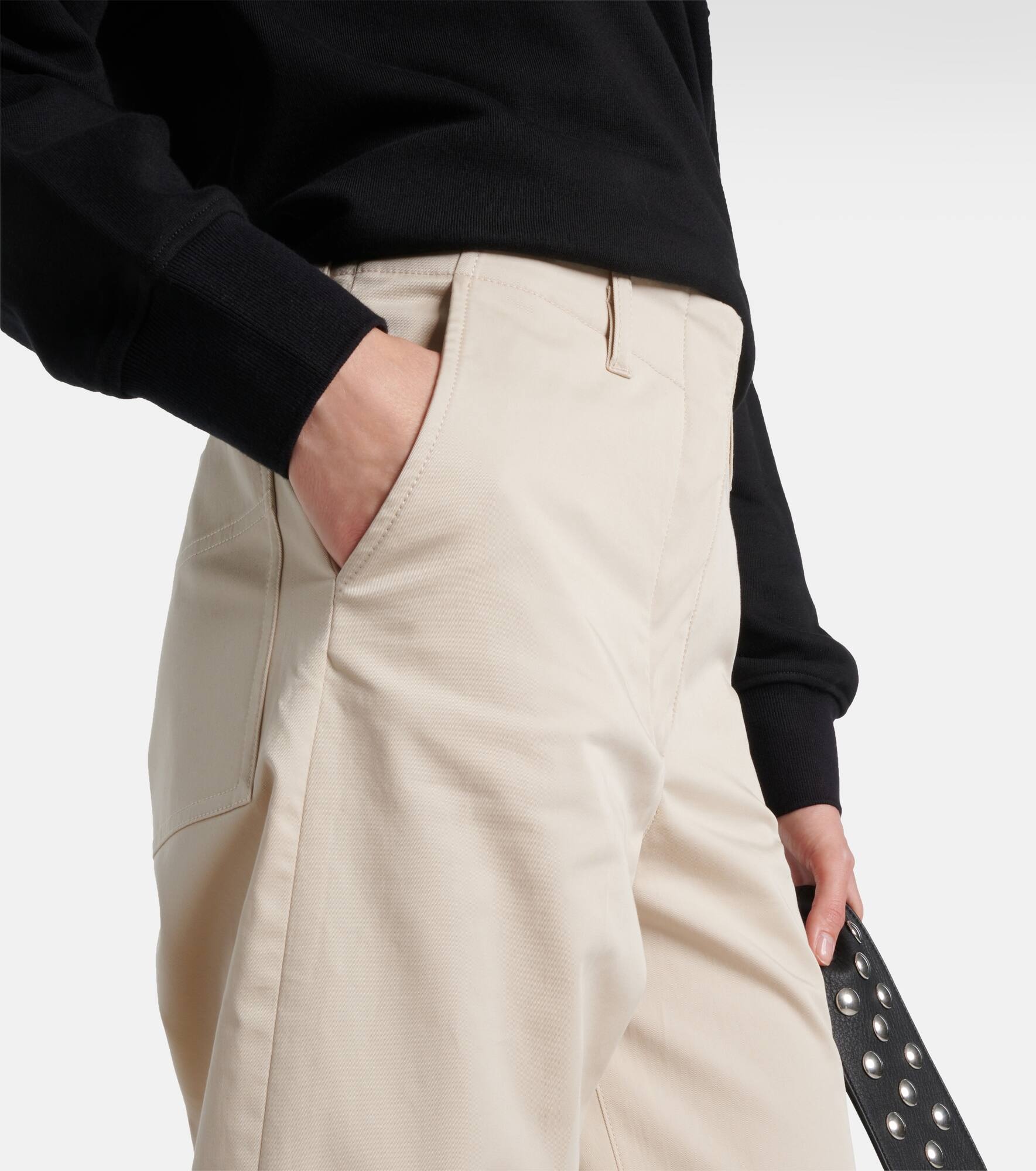 Amara cotton-blend wide-leg pants - 4