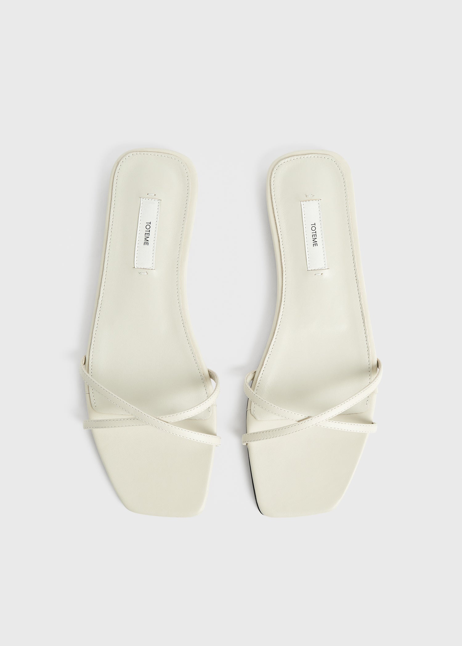 Leather crossover slides off-white - 4