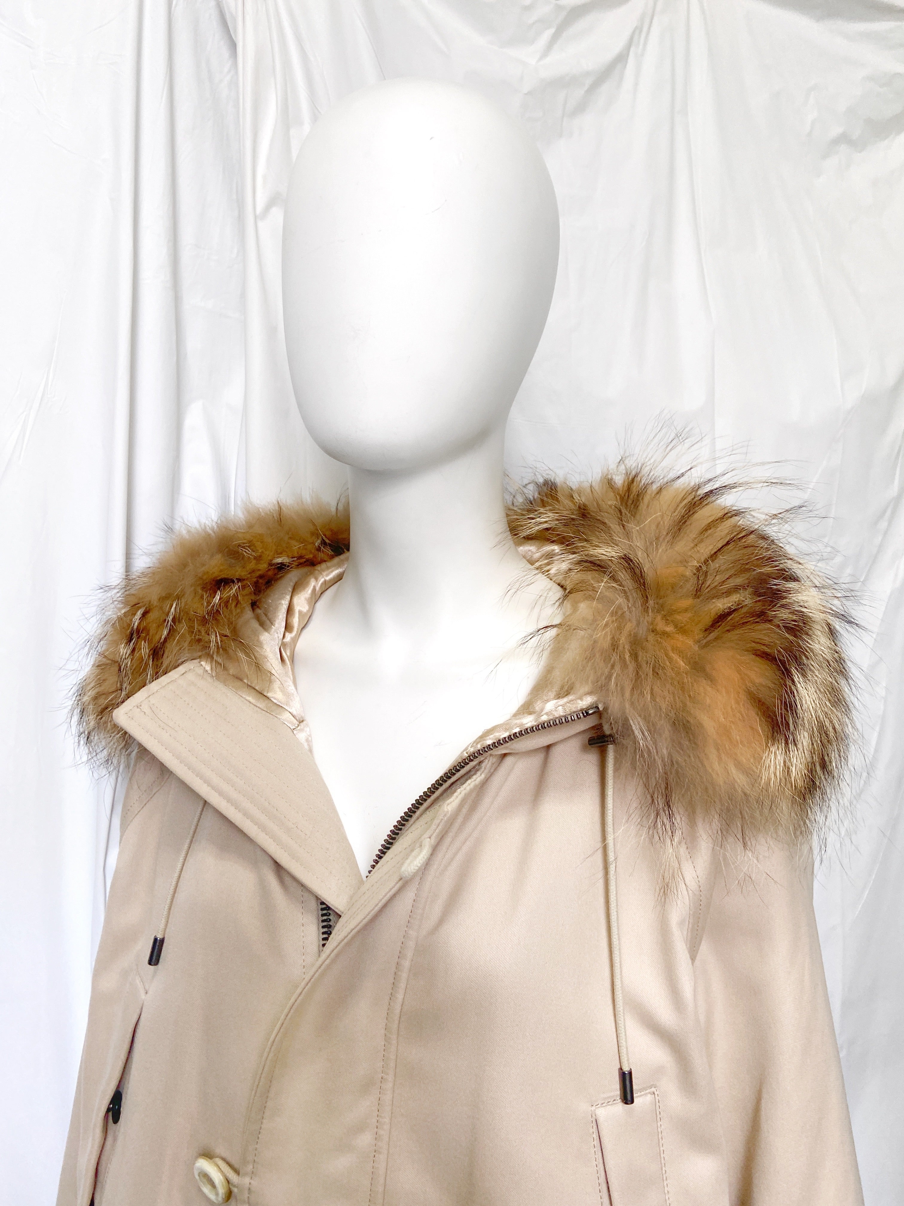 Gucci Fall 1998 Menswear Coyote Fur Hood N-3B Heavyweight Military Winter Coat 48 - 7
