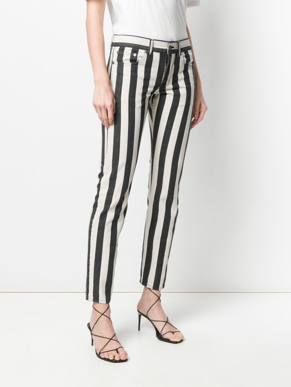 striped ankle grazer jeans - 3