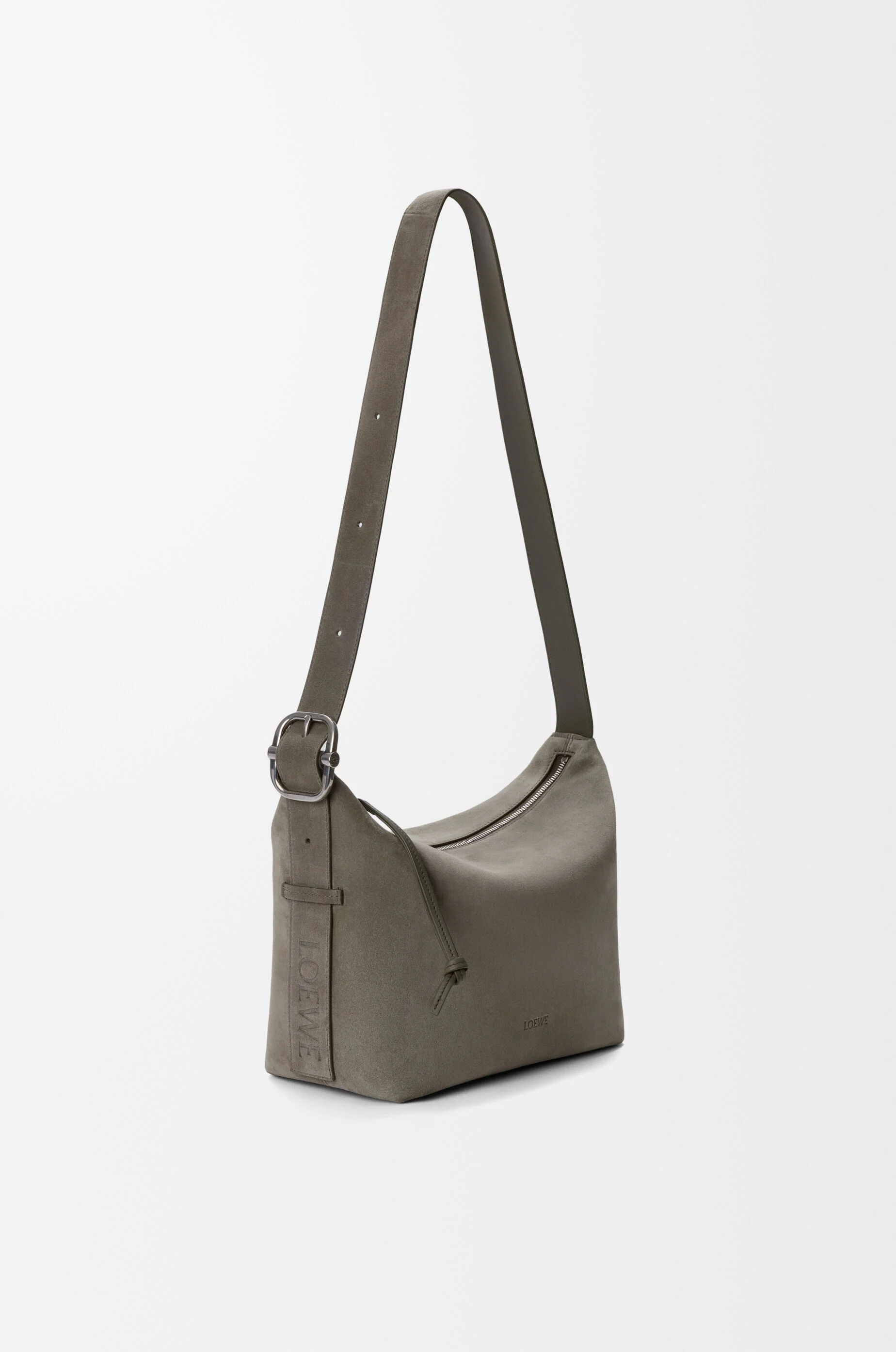 Medium Loop hobo in suede calfskin - 1