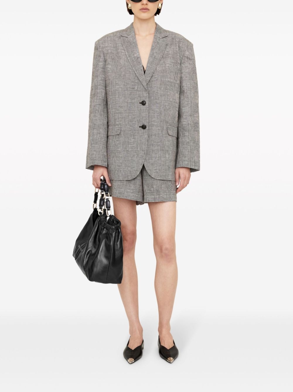 Quinn plaid linen blazer - 2
