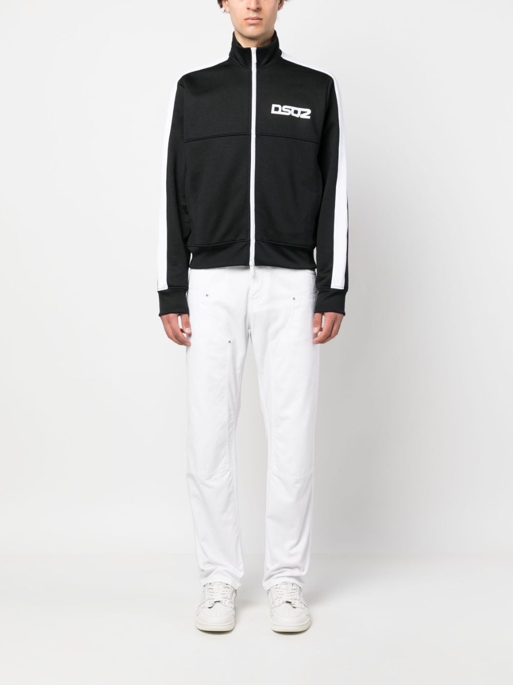 logo-print two-tone jacket - 2