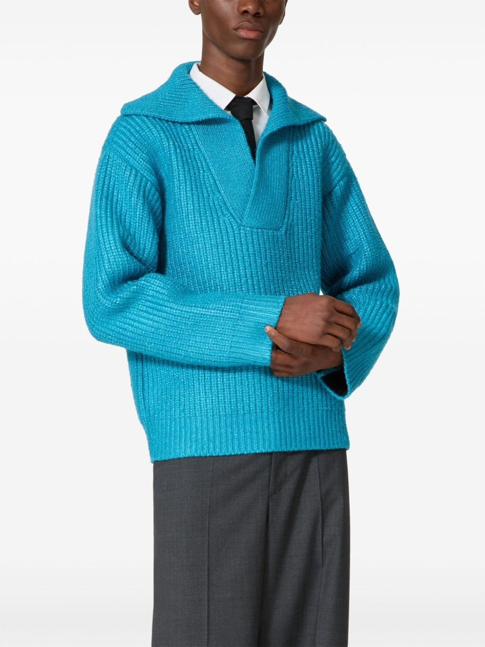 v-neck long sleeve jumper - 3