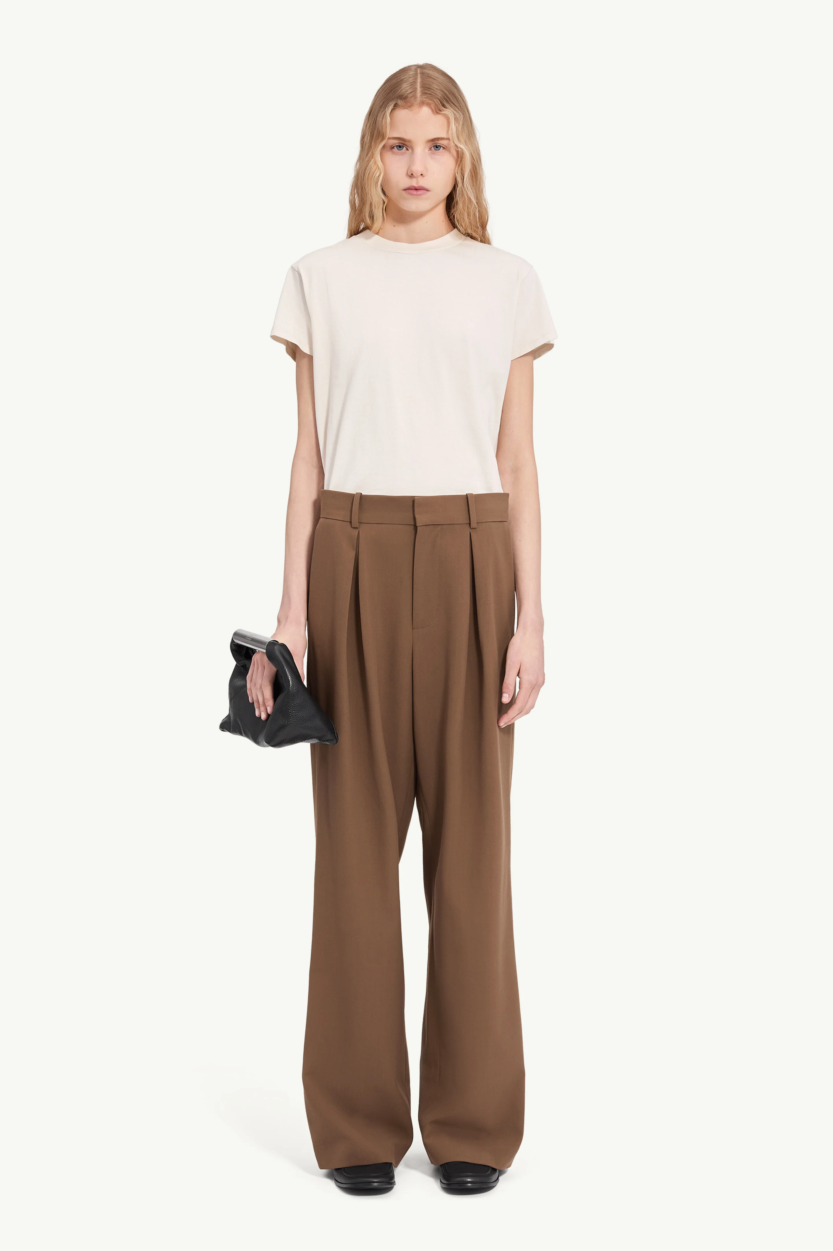 Mannequin label wool blend pleated trousers - 1