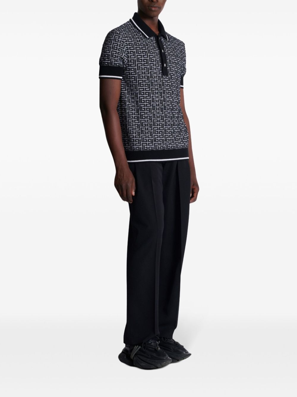 Labyrinth knitted polo shirt - 3
