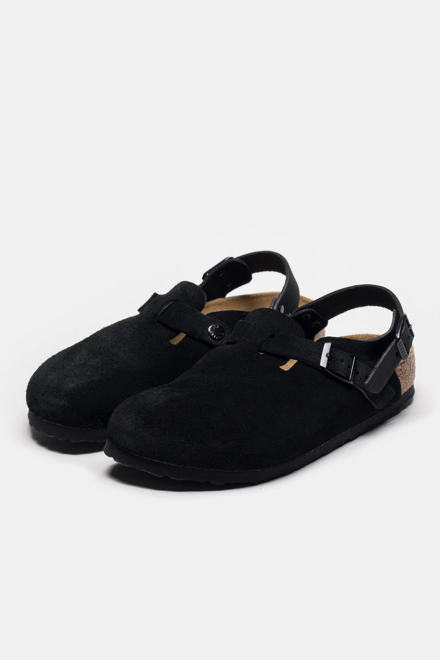 Womens Tokio Suede Clog in Black - 3