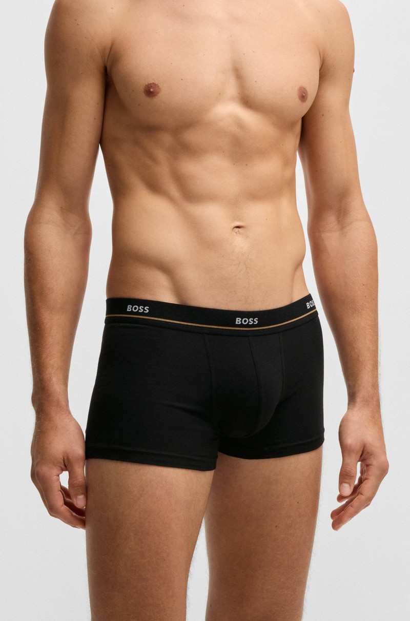 THREE-PACK OF STRETCH-COTTON TRUNKS WITH LOGO WAISTBANDS 4