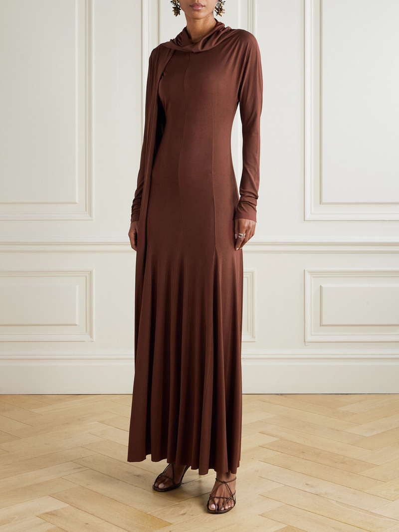 cortana Velora Scarf-detailed Stretch-jersey Maxi Dress outlook