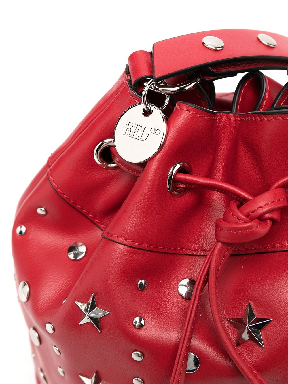 RED(V) stud-embellished bucket bag  - 4