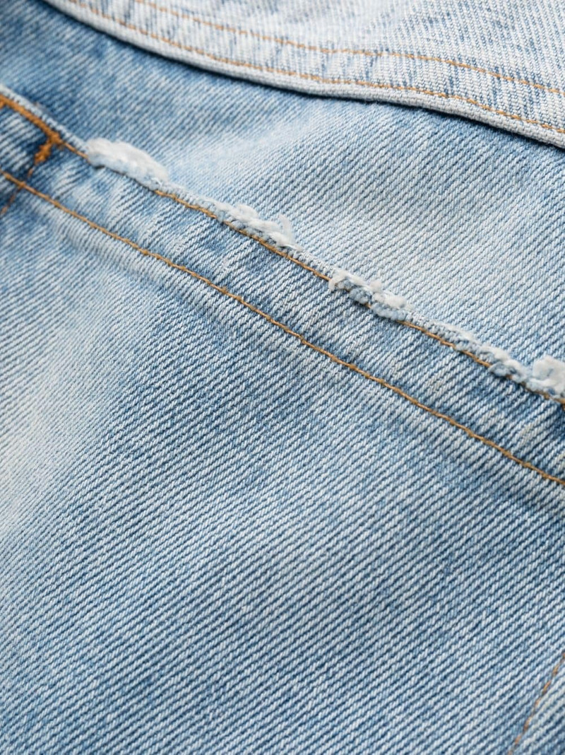 exposed-pocket cotton jeans 7