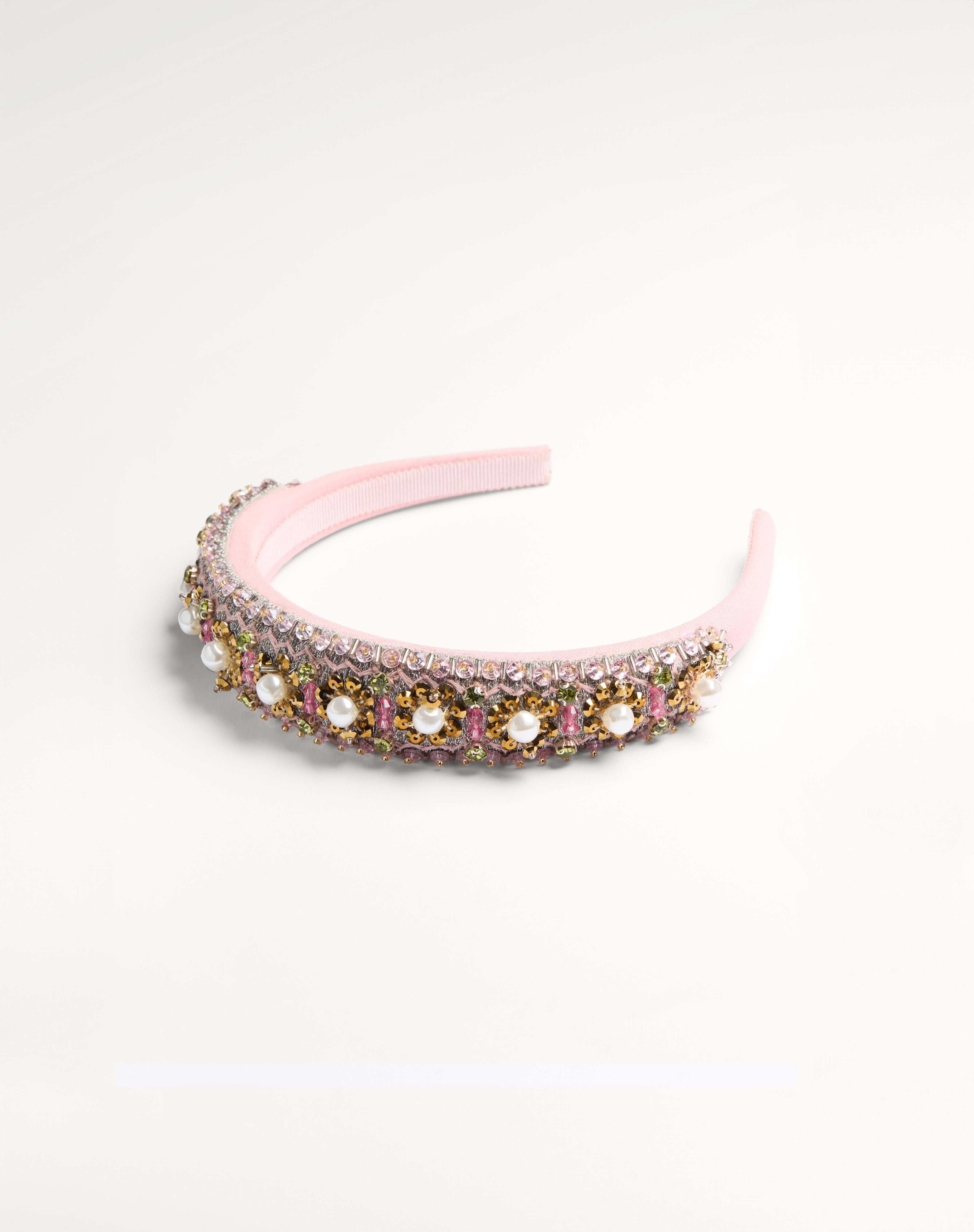 VALENTINO WOOL AND SILK HEADBAND WITH EMBROIDERY - 2