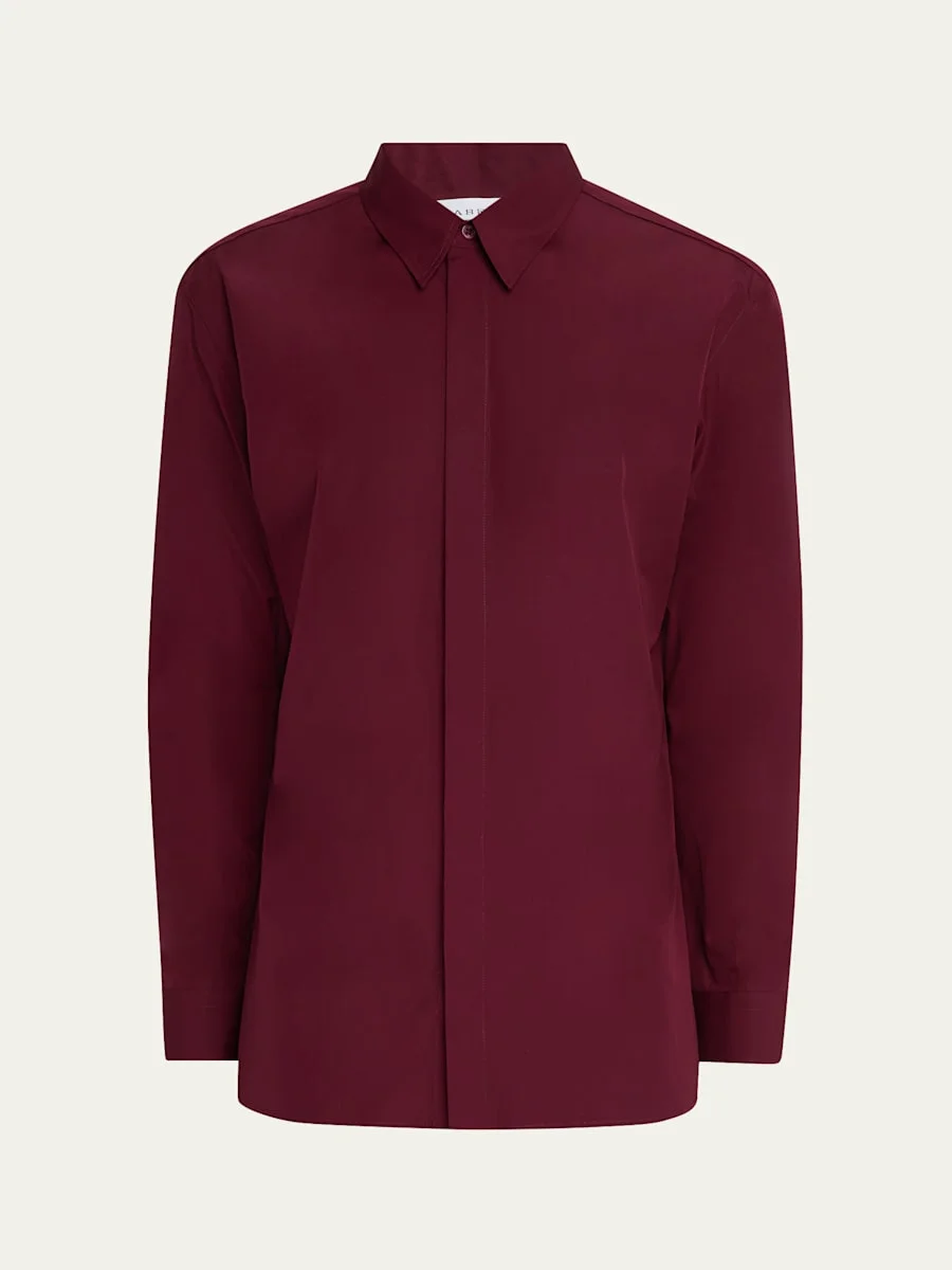 Men's Nicolas Cotton Concealed-Placket Sport Shirt - 1