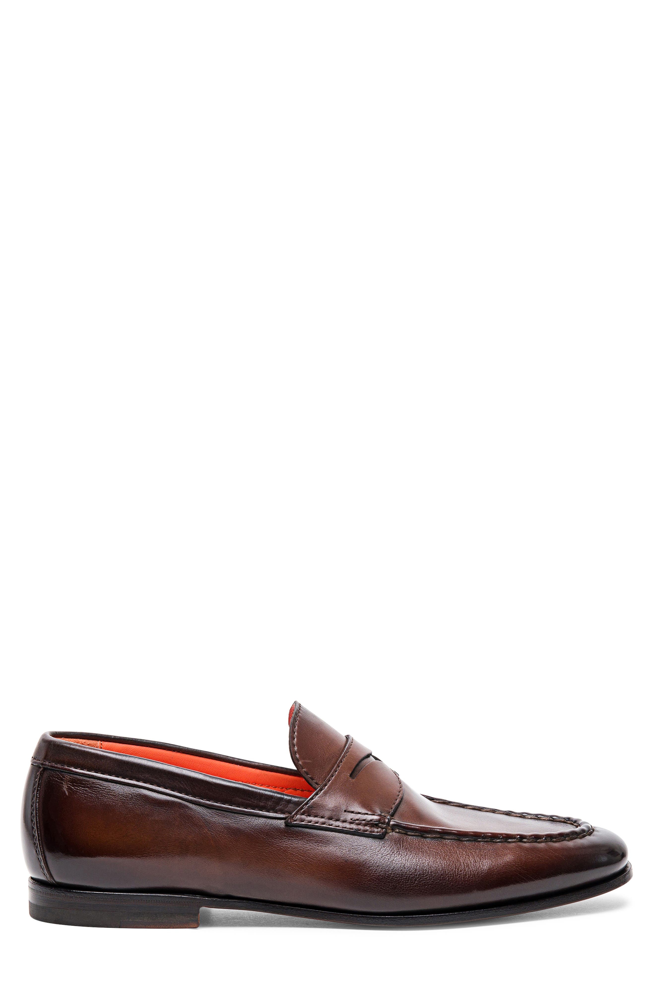 Santoni Door Penny Loafer in Brown at Nordstrom - 3