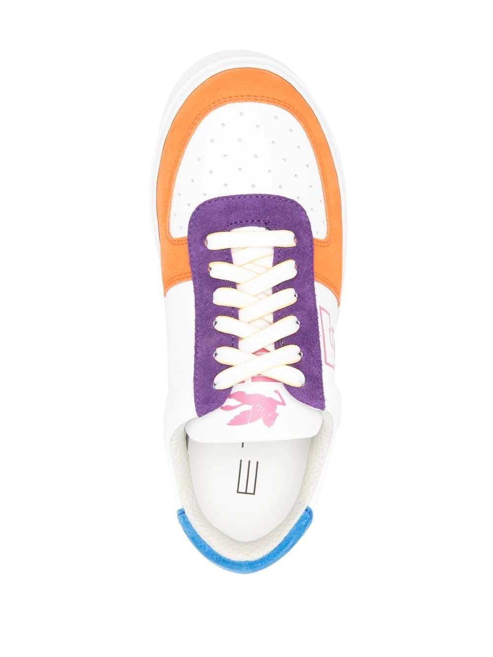 colour-block low-top sneakers - 4