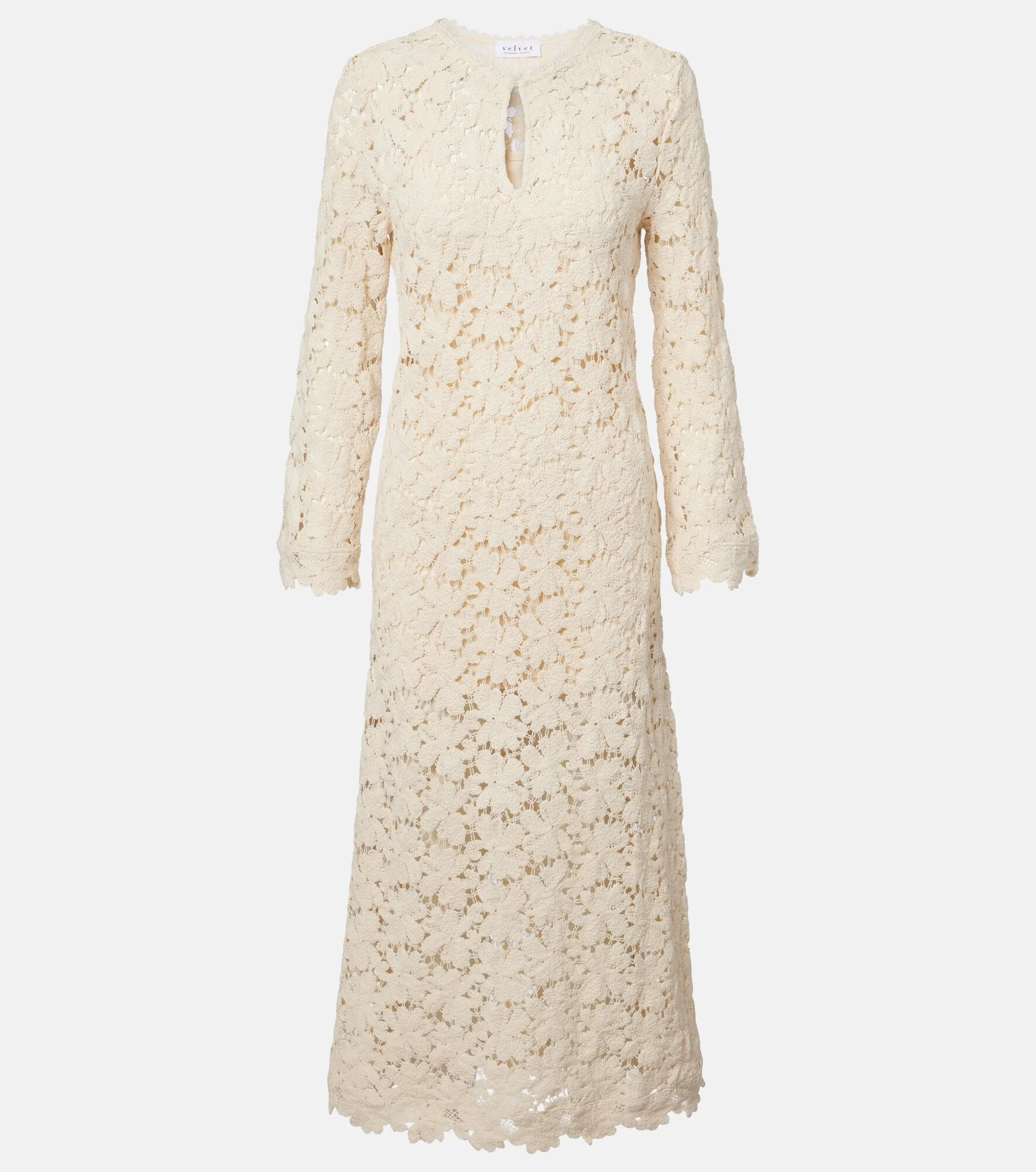 Jovie cotton-blend guipure lace midi dress - 1