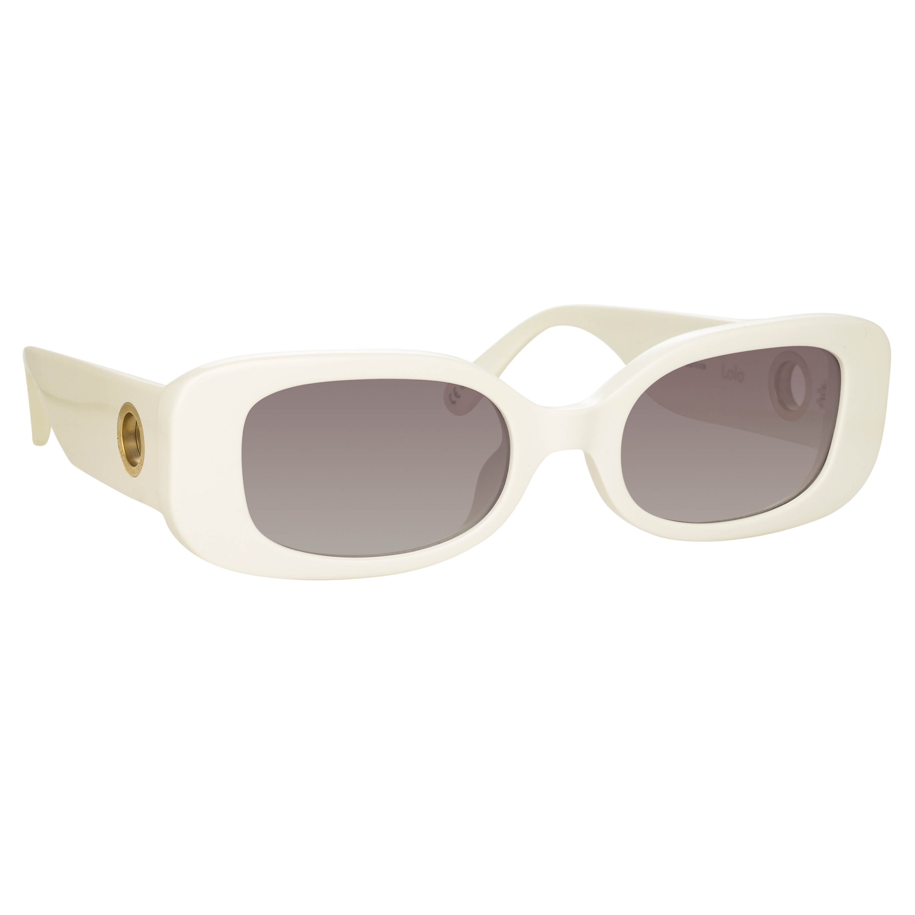 LOLA RECTANGULAR SUNGLASSES IN WHITE - 3