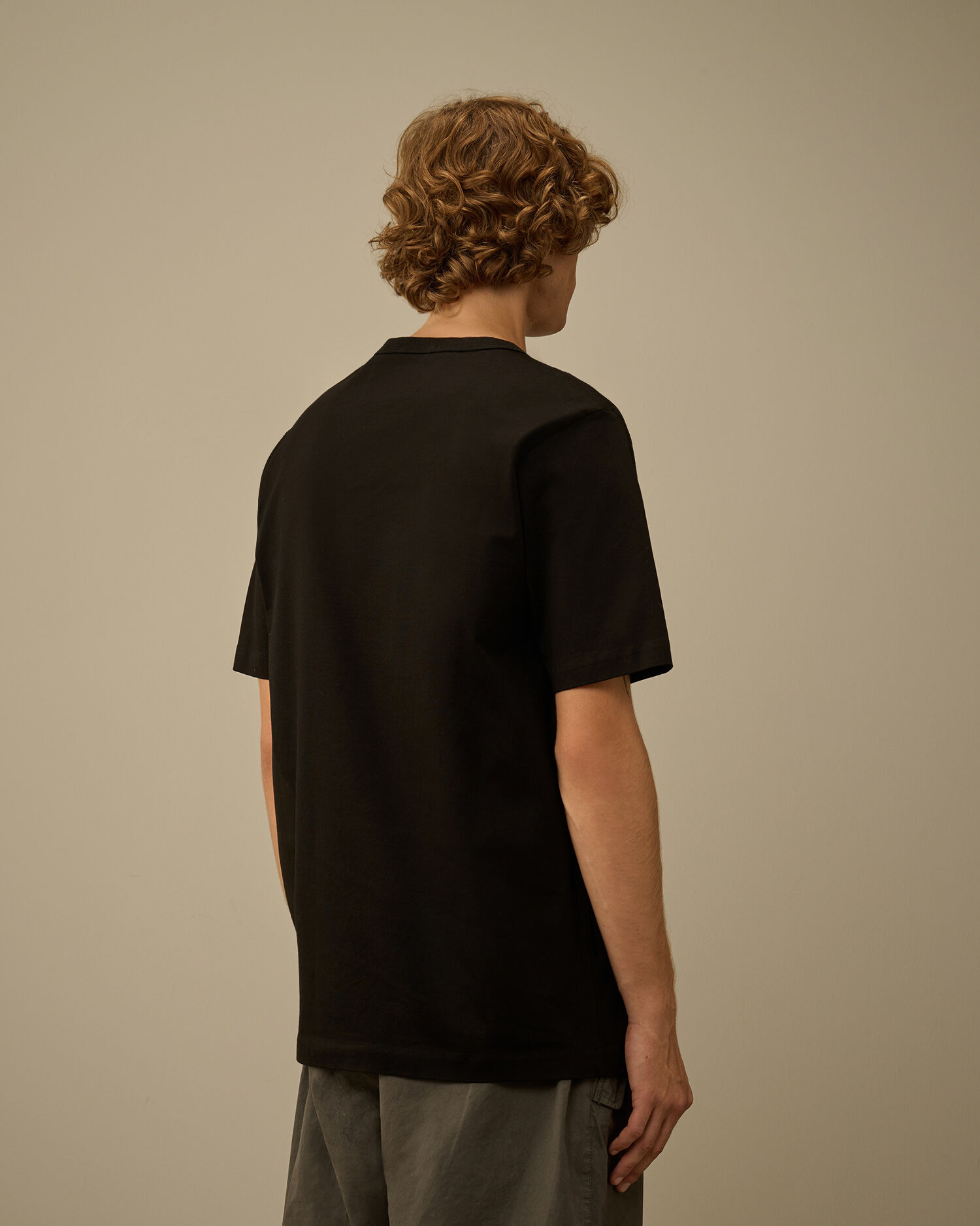 Mercerized 30/2 Jersey Twisted Short Sleeve Logo T-Shirt - 4
