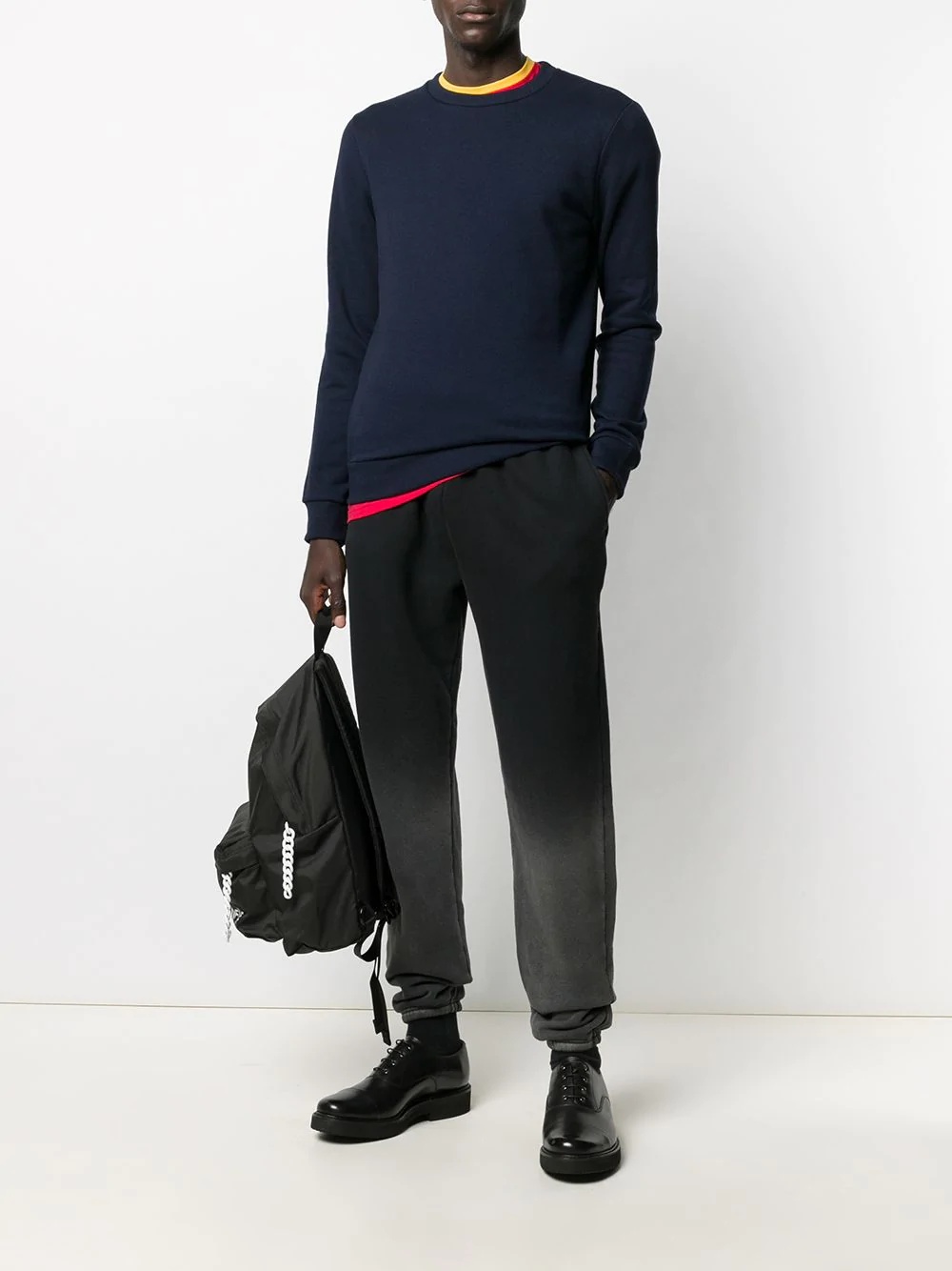 cashmere-accent crew neck sweatshirt - 2