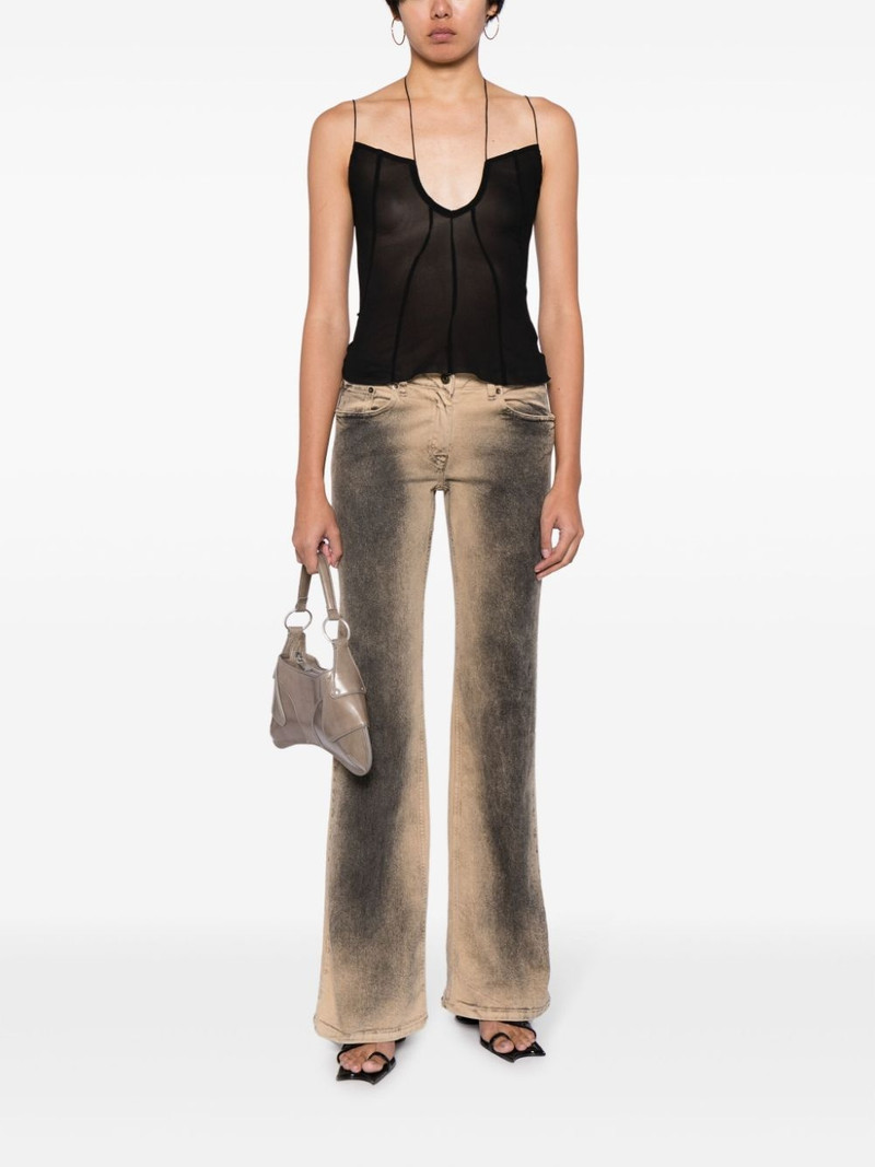 KNWLS U-plunging stretch-silk top outlook