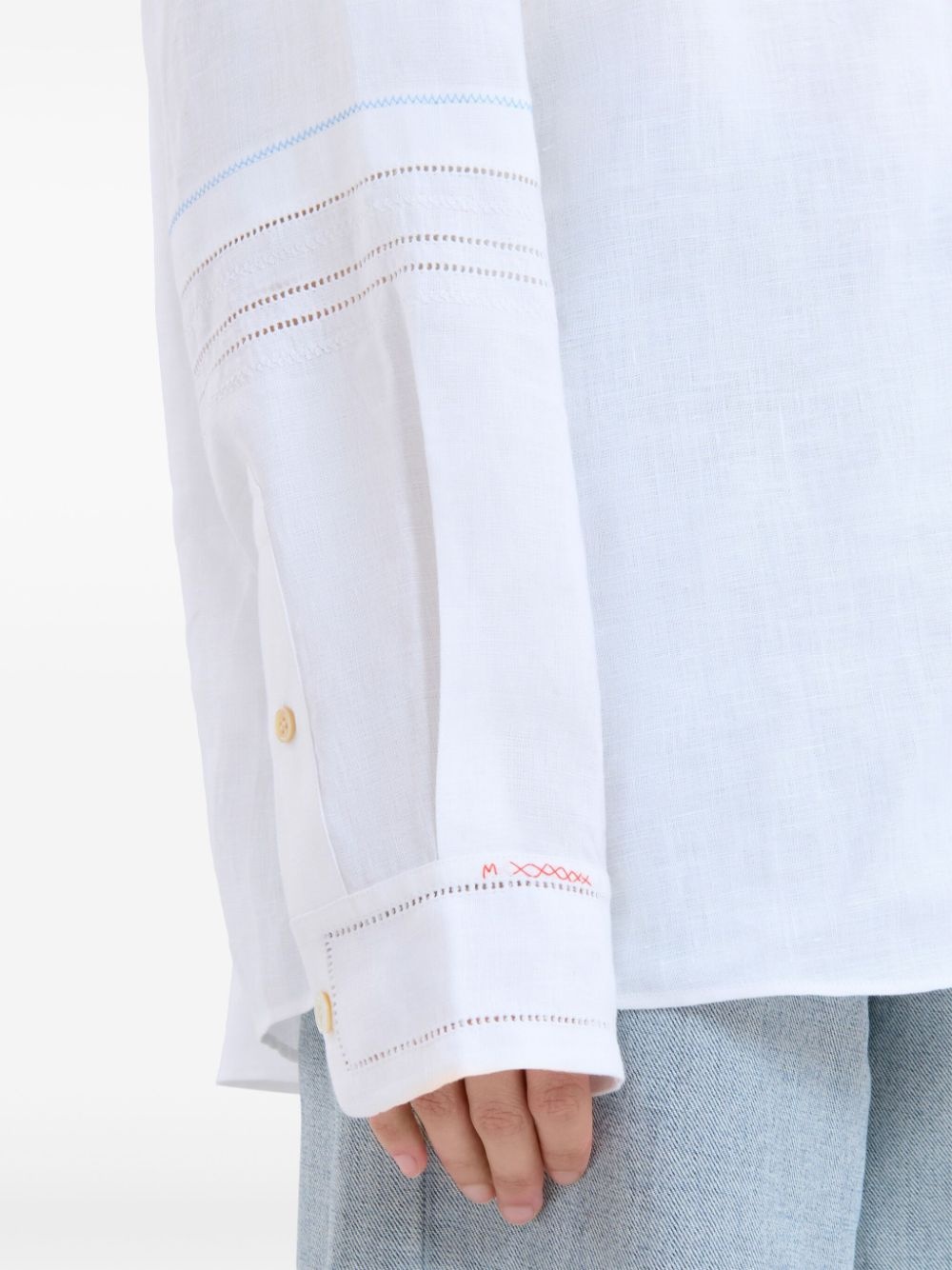 lace-embroidered shirt - 6
