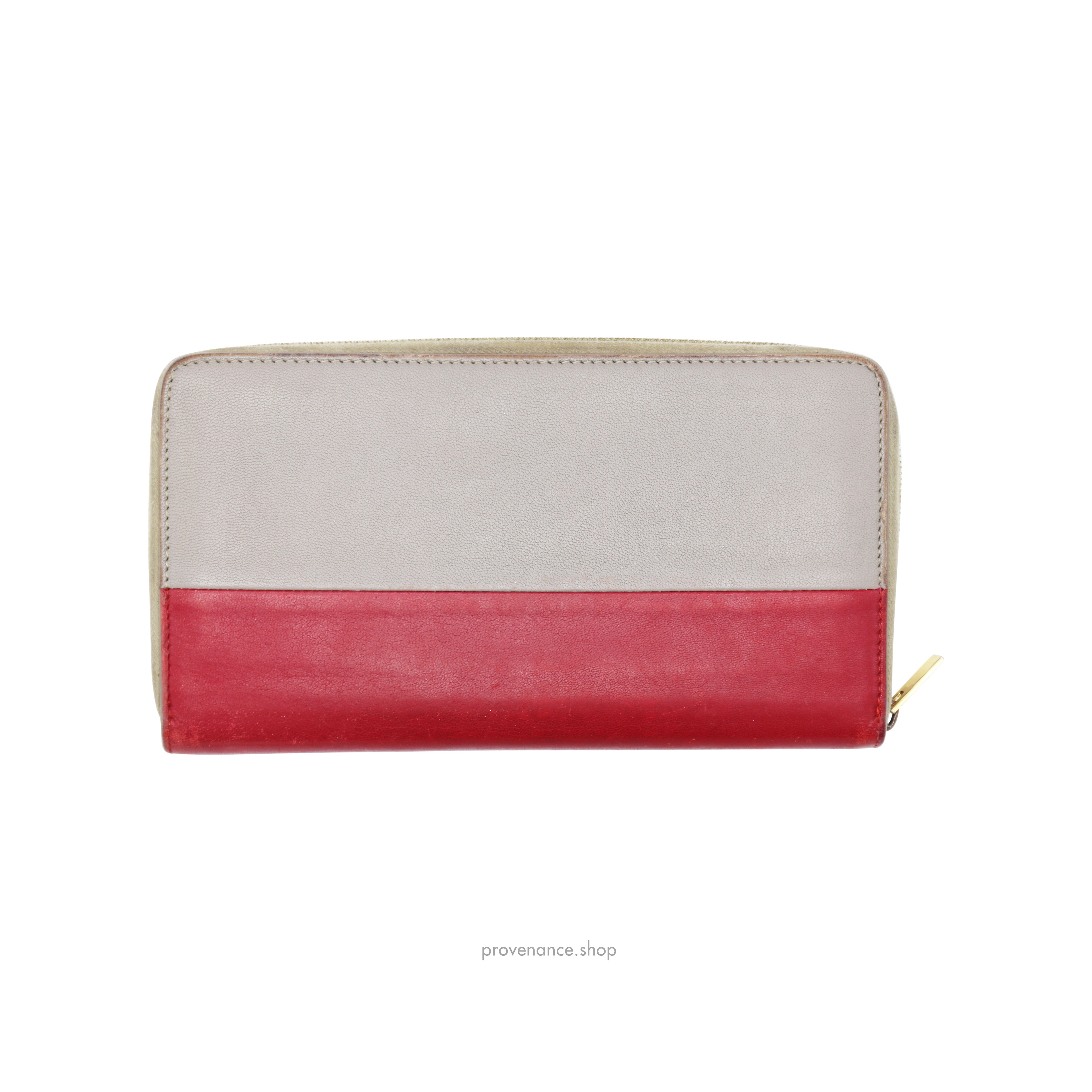 Celine Multifunction Zip Wallet - Grey/Red - 2