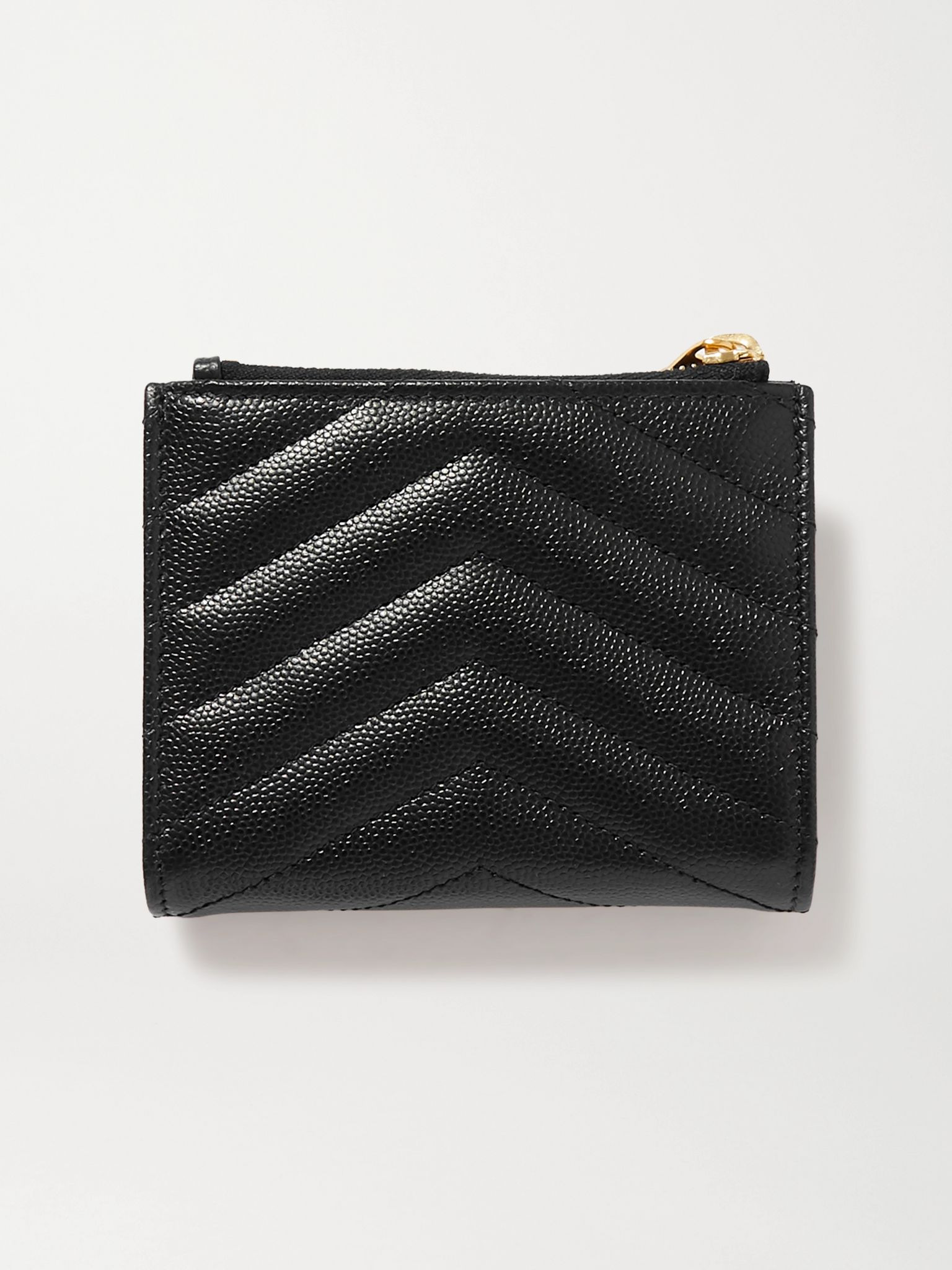 Monogramme quilted textured-leather wallet Black - 3