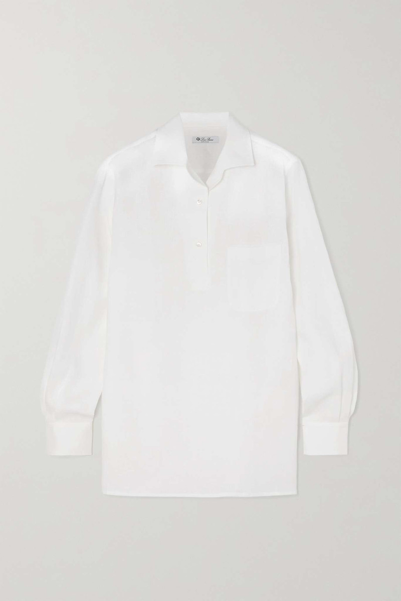 Appliquéd linen shirt - 1