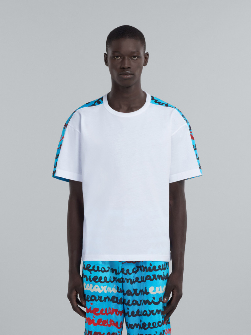 Marni BIO COTTON JERSEY T-SHIRT WITH CONTRASTING BACK outlook