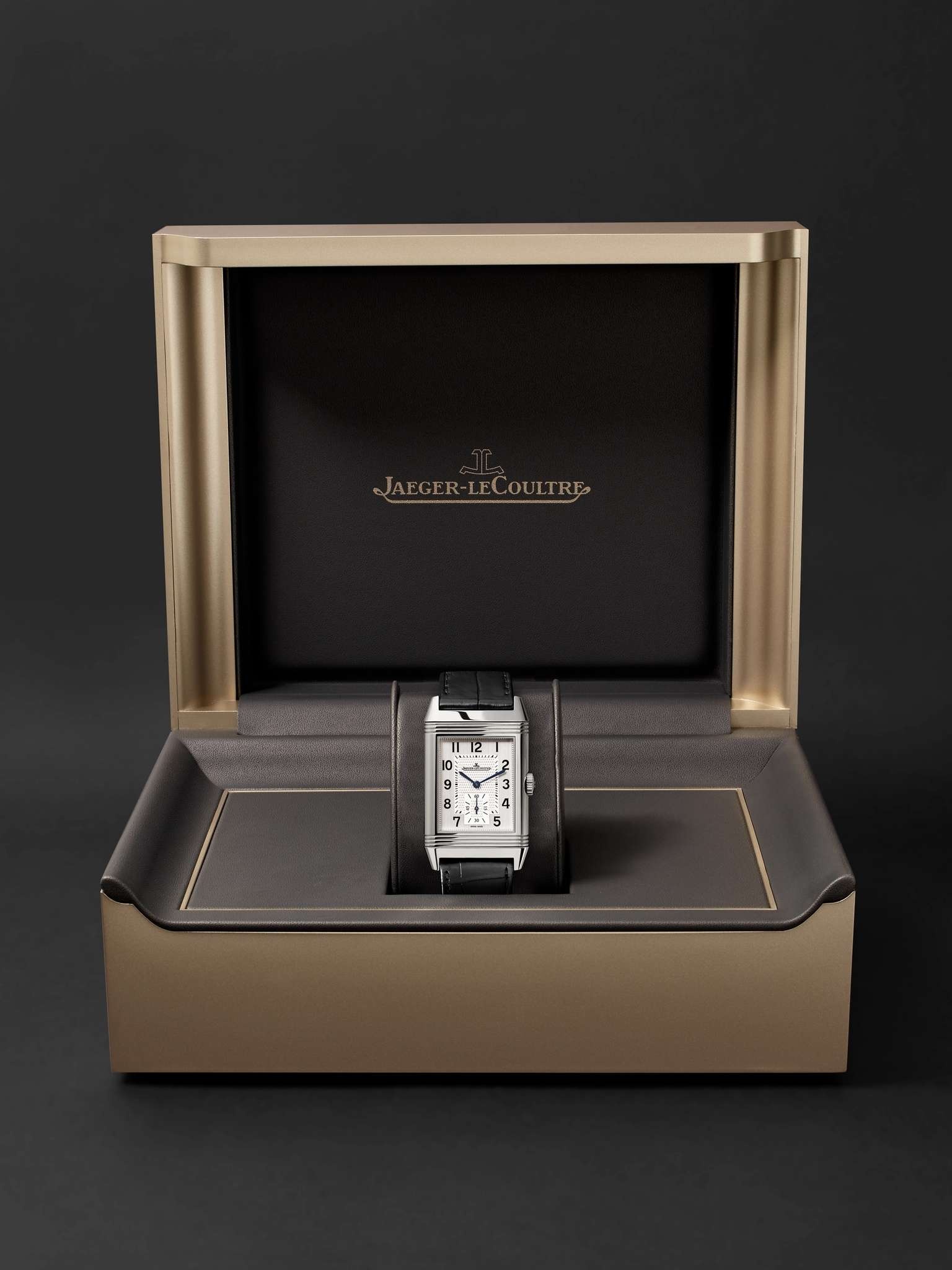 Reverso Classic Large Duoface Hand-Wound 28mm Stainless Steel and Leather Watch, Ref. No. JLQ3848420 - 8