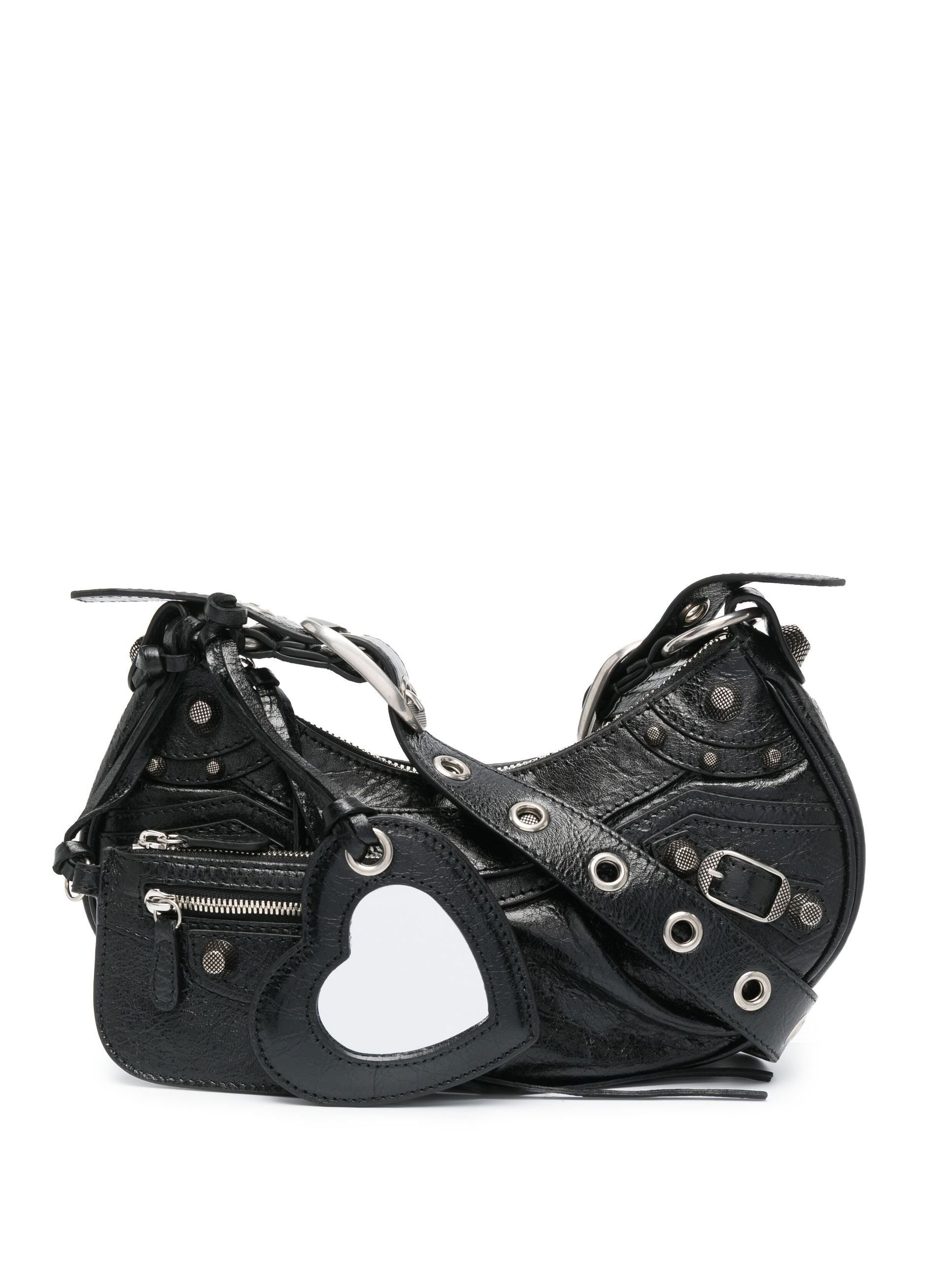 Black Le Cagole Mini Leather Shoulder Bag - 1