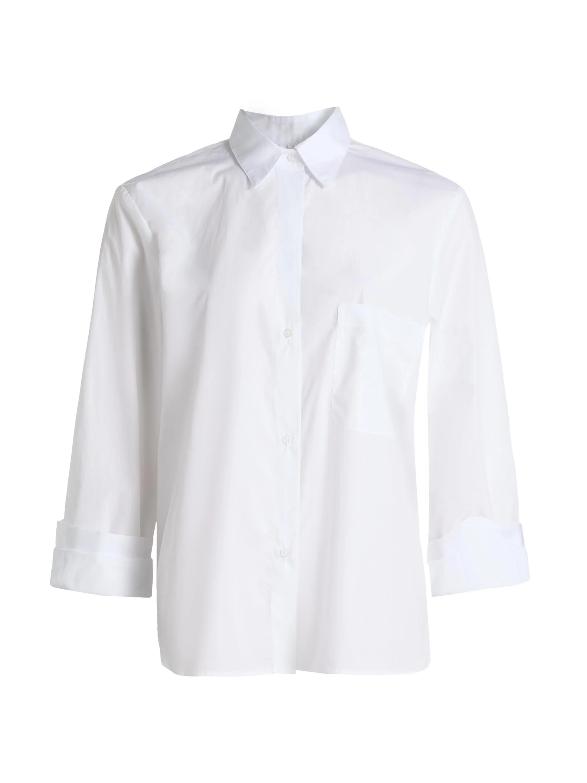 Women's Next Morning Cotton Poplin Button-Front Shirt - White - 1
