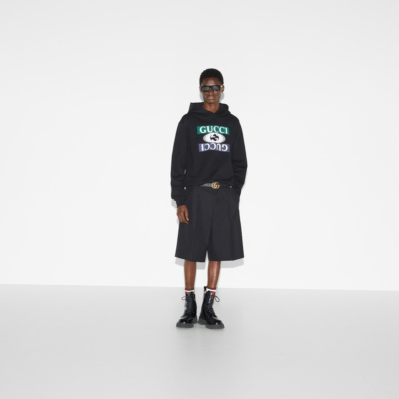 GUCCI Cotton jersey hooded sweatshirt outlook