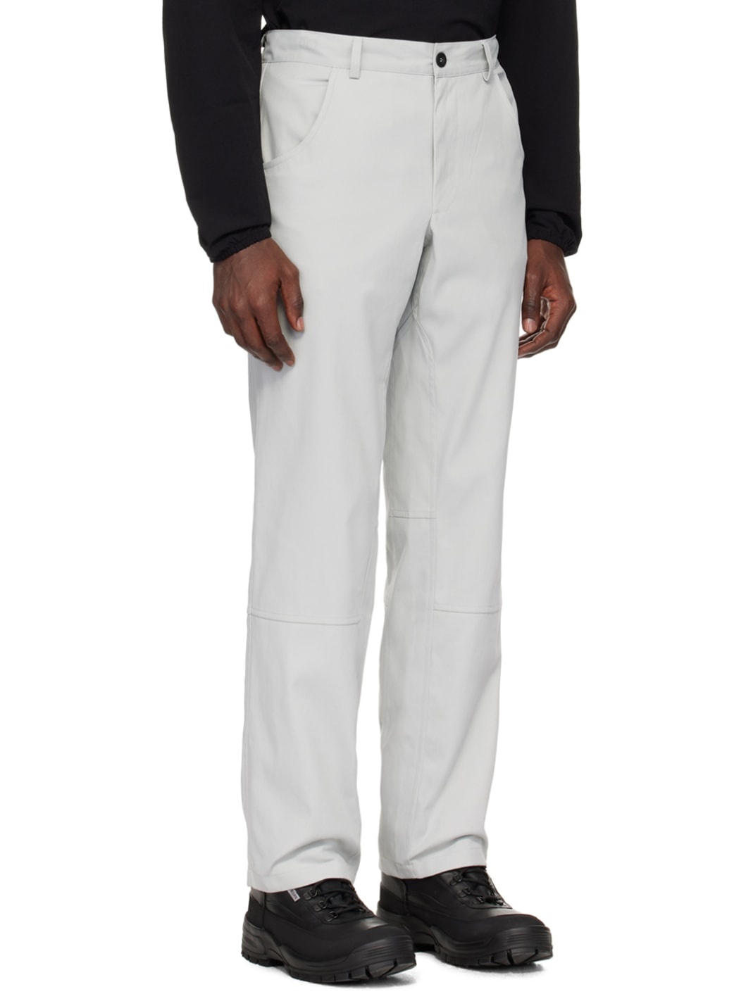 Gray Cut Trousers - 2