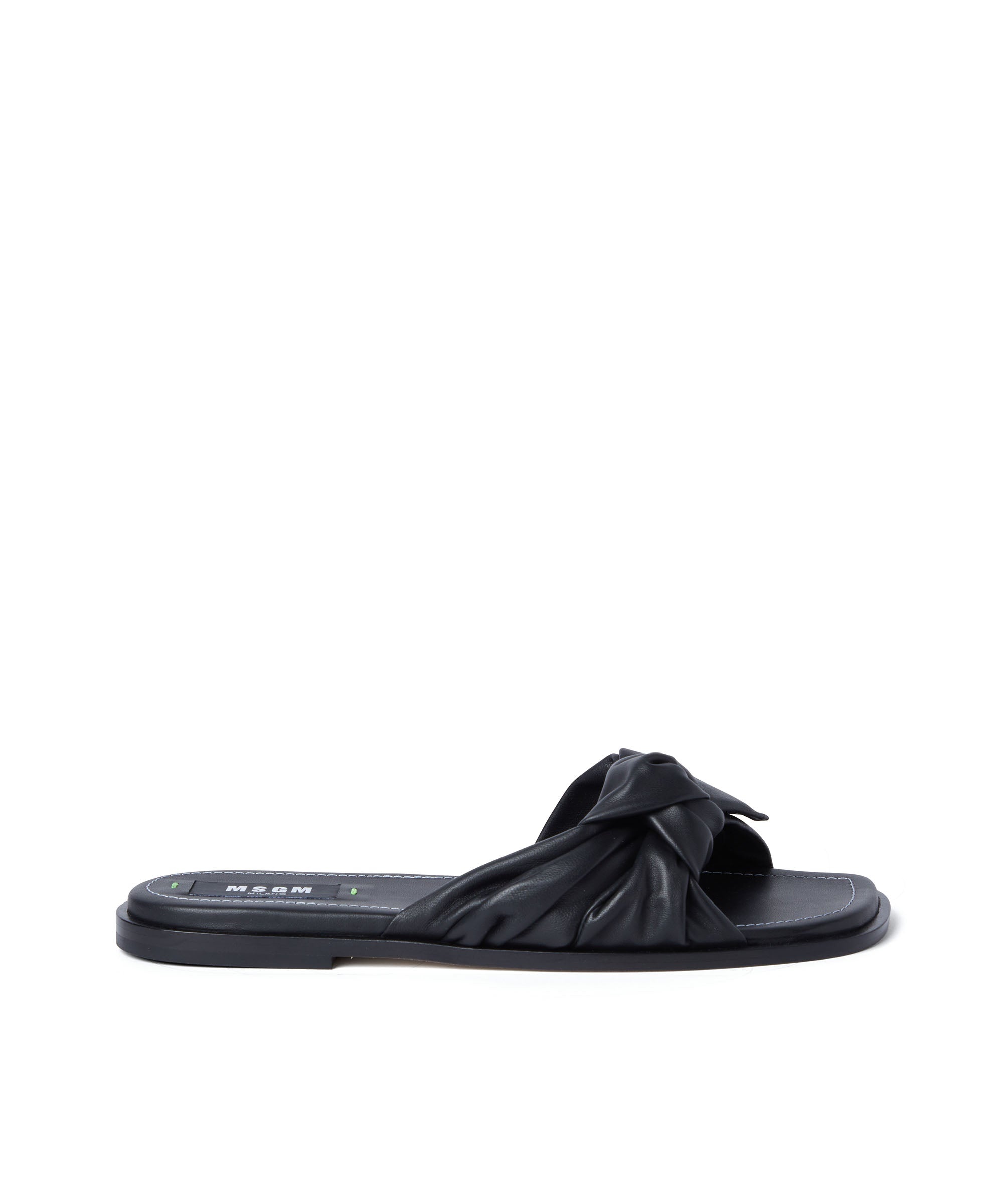 Nappa leather slippers with knotted band - 1
