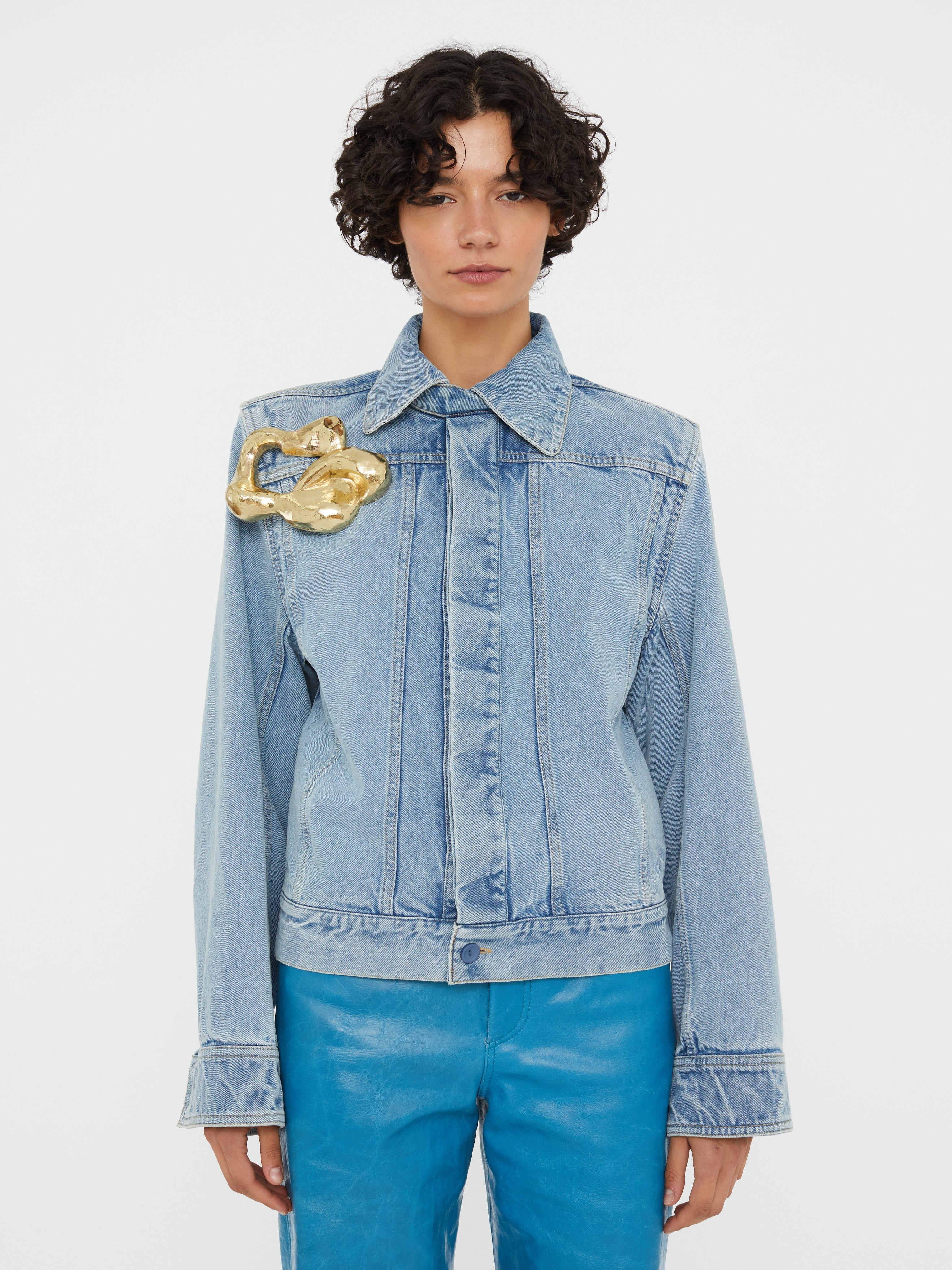 Sculptured Corsage Denim Jacket - 2