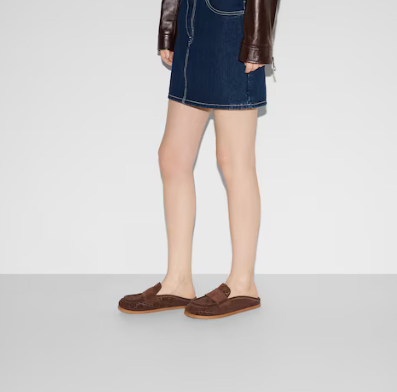 Gucci Double G Suede Mules - 3