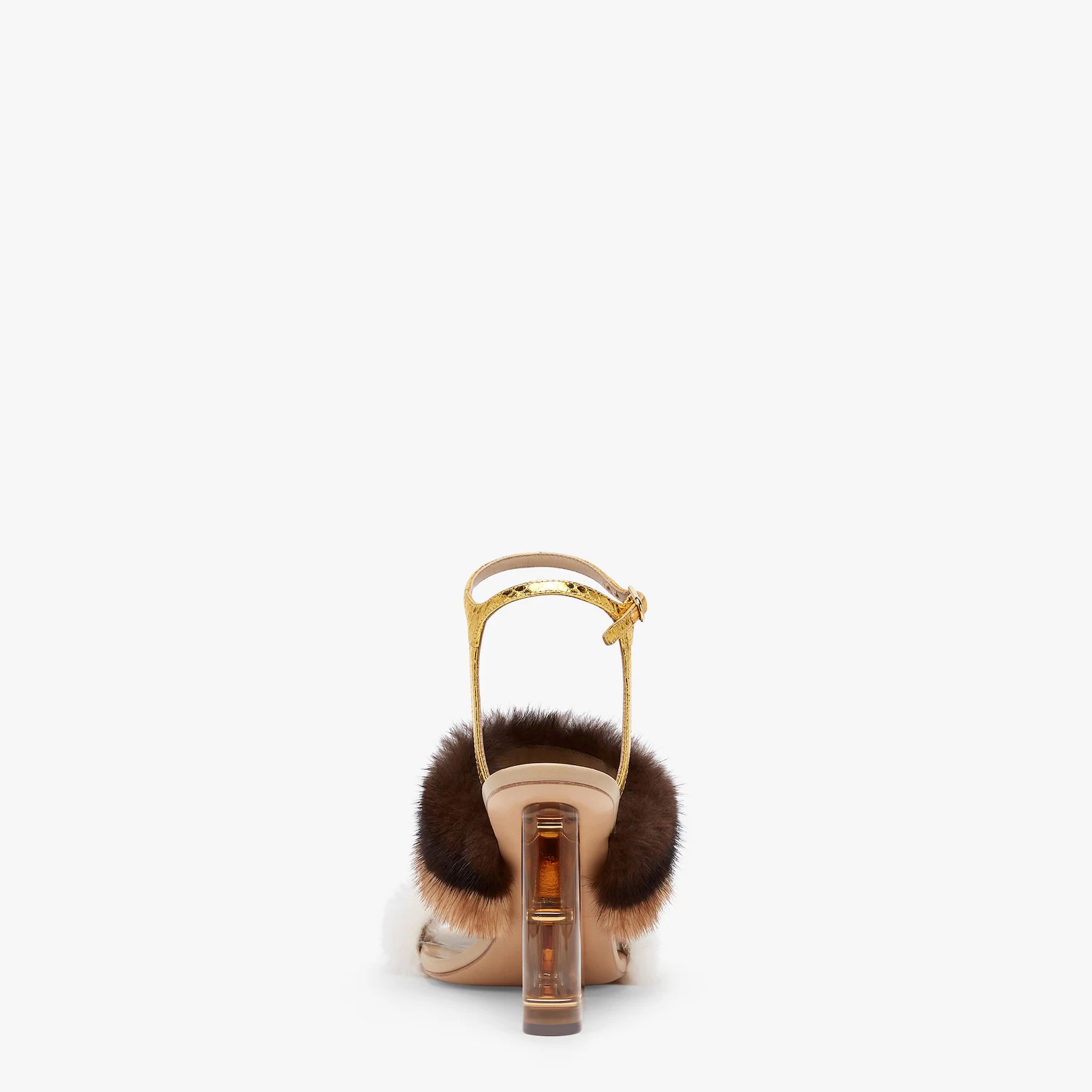 White mink high-heeled sandals - 3