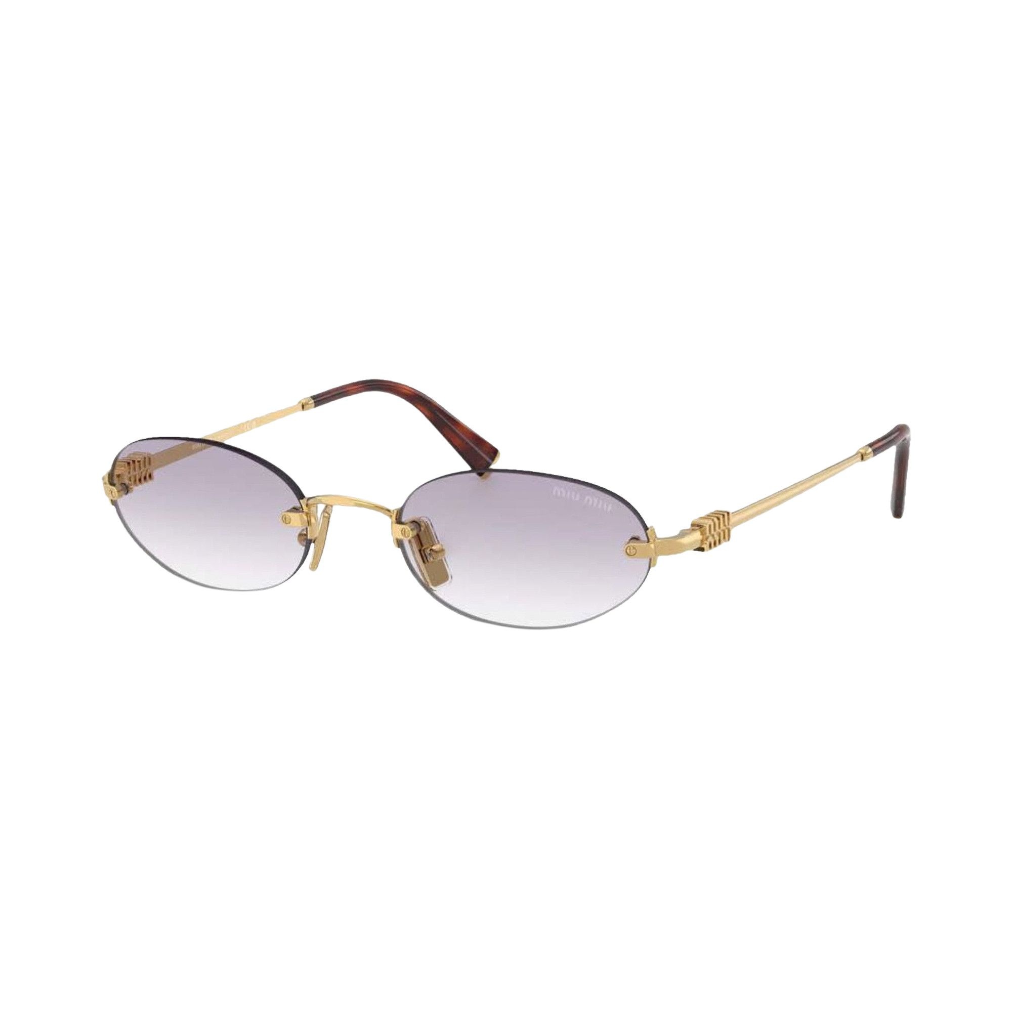 Miu Miu Oval Sunglasses 'Dark Grey' - 3