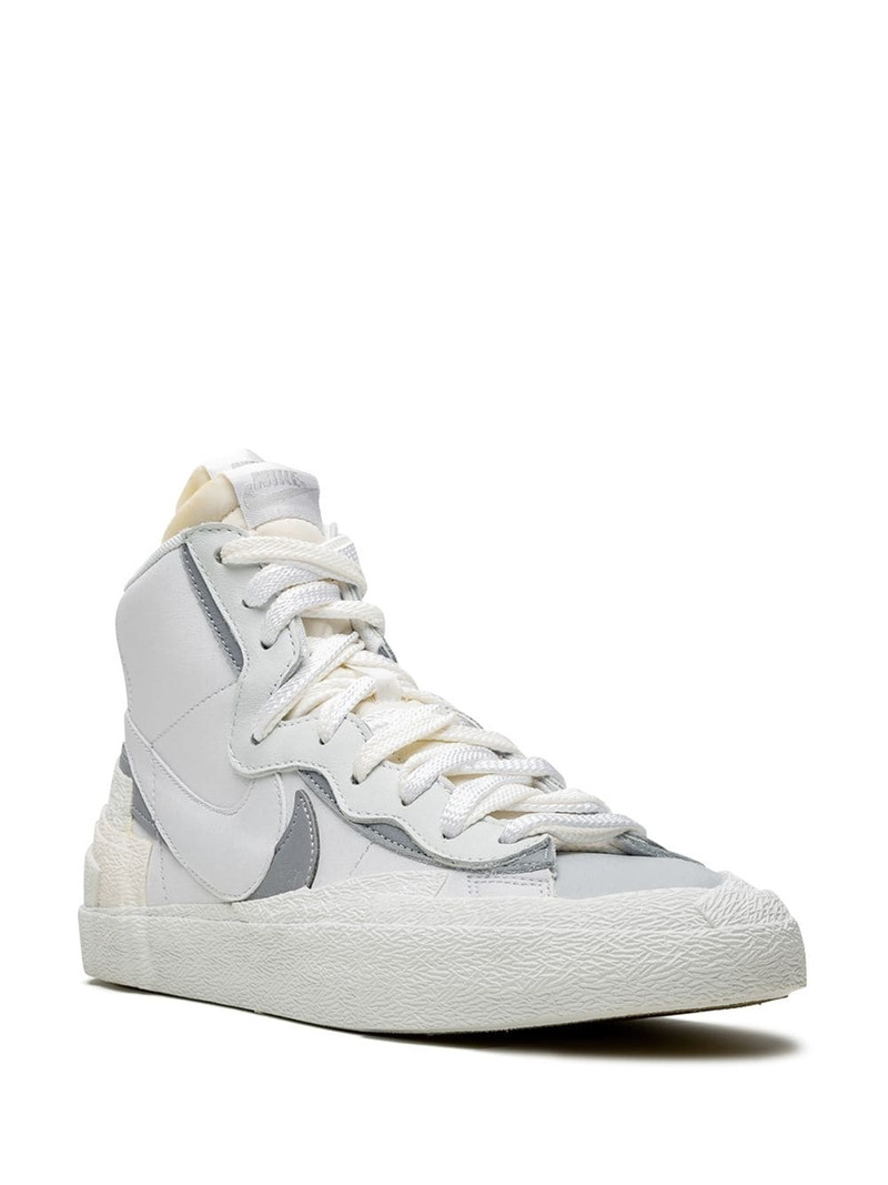 Nike x sacai Blazer Mid "Triple White" sneakers outlook