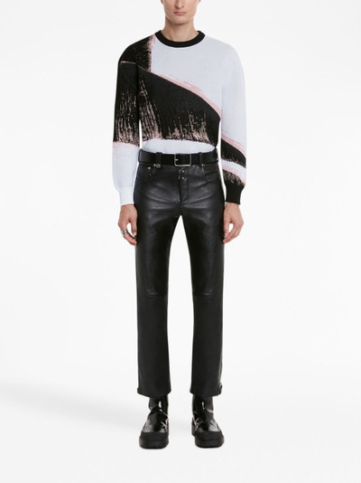 Alexander McQueen cropped slim-cut leather trousers outlook