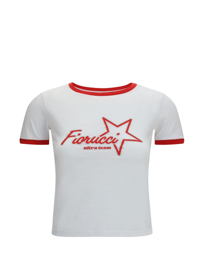 logo-print cropped T-shirt 1