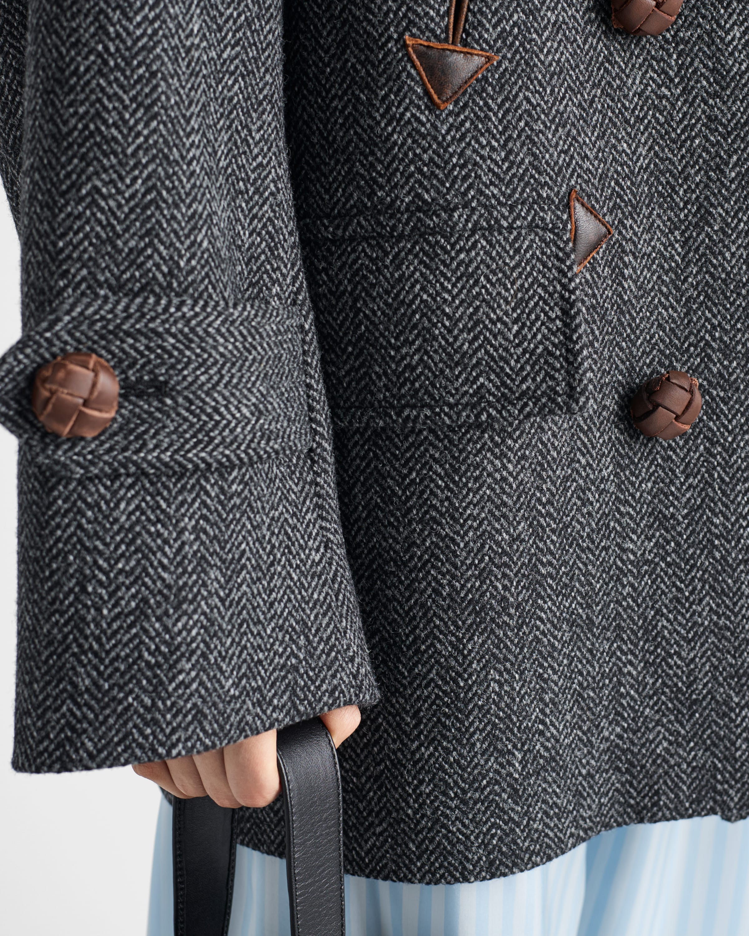 Double-breasted chevron peacoat - 4