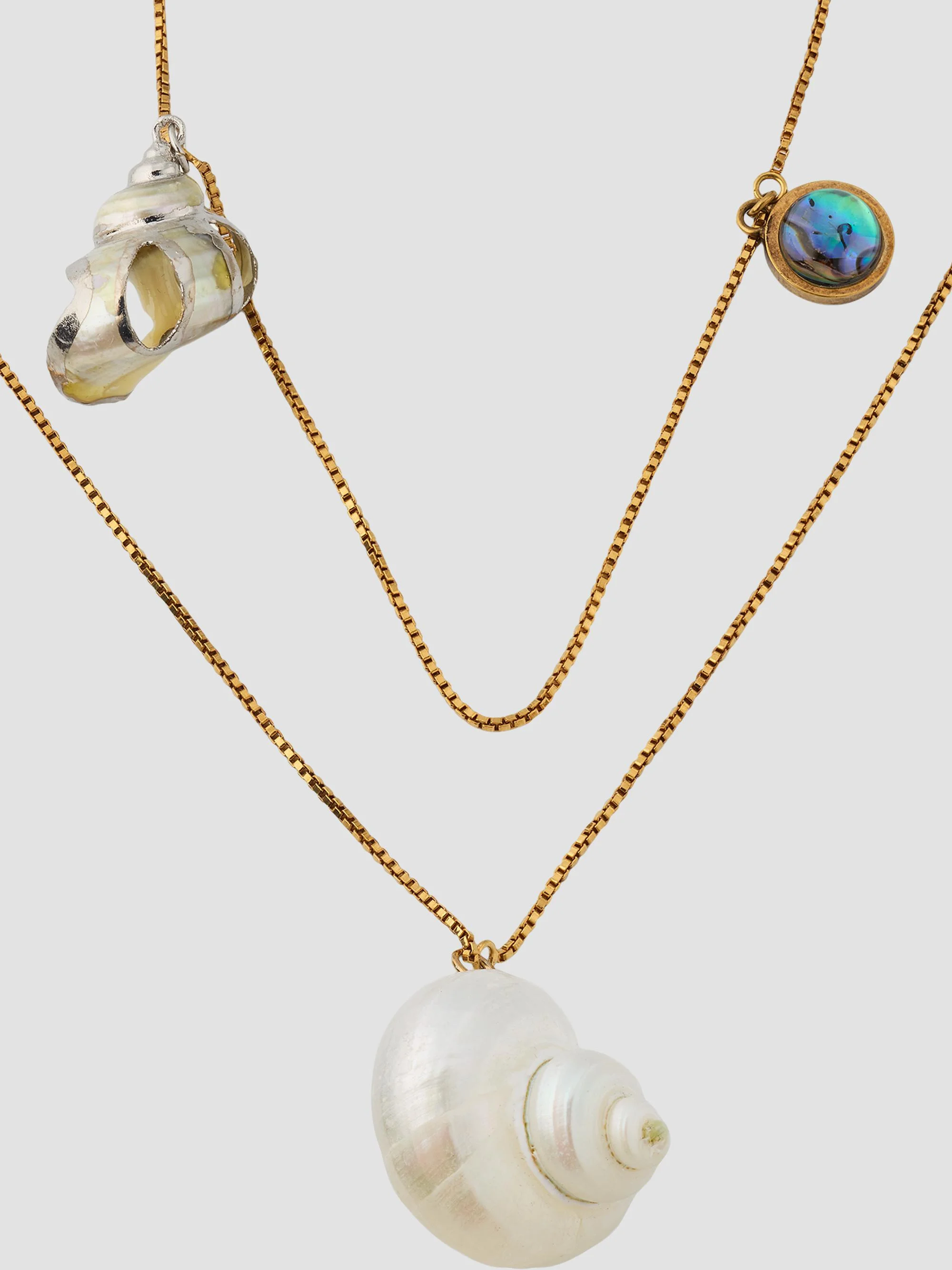 Women's Goldtone & Shell Layered Necklace - Brass - 1